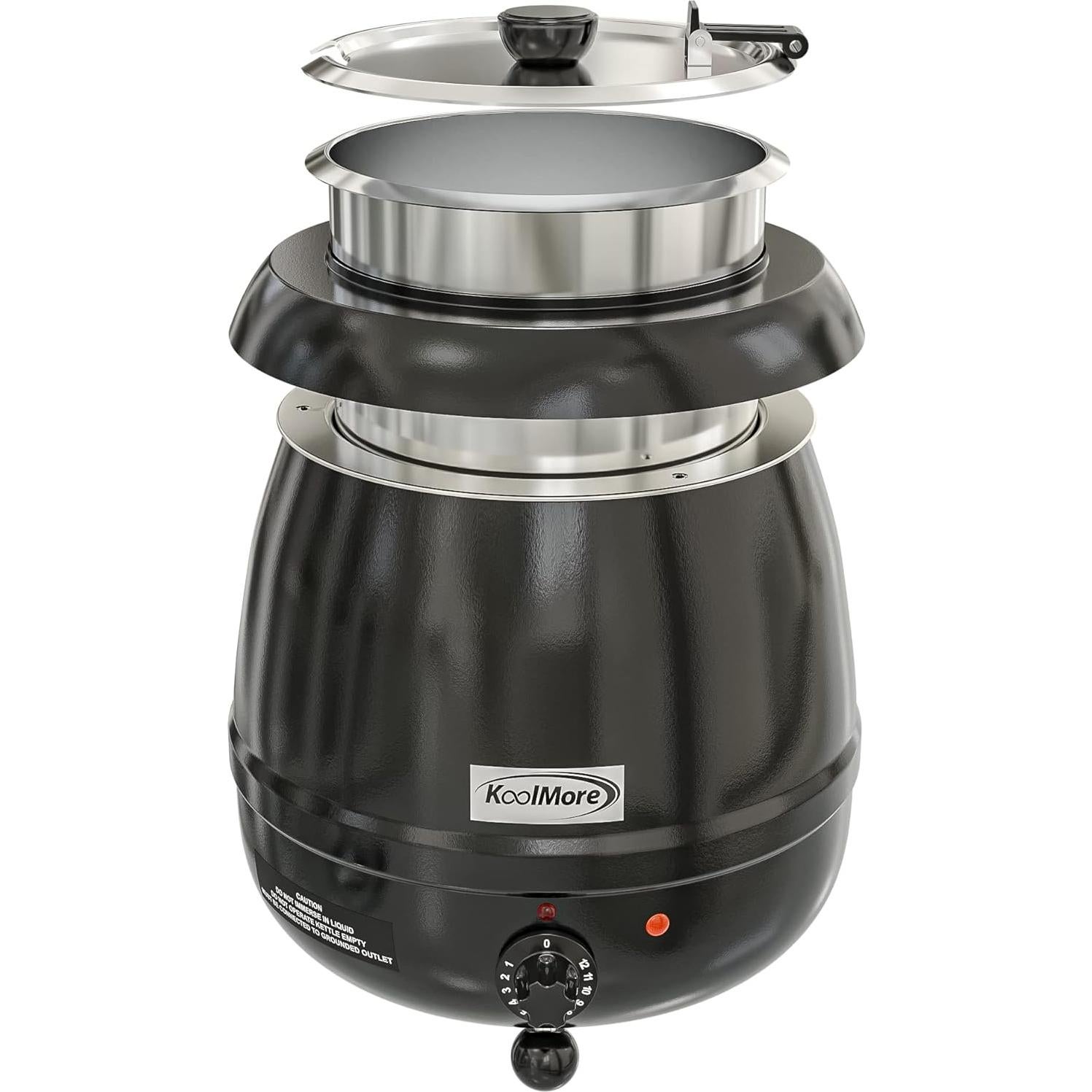 Calentador de Sopa Eléctrico KoolMore 9.46L con Tapa Bisagra