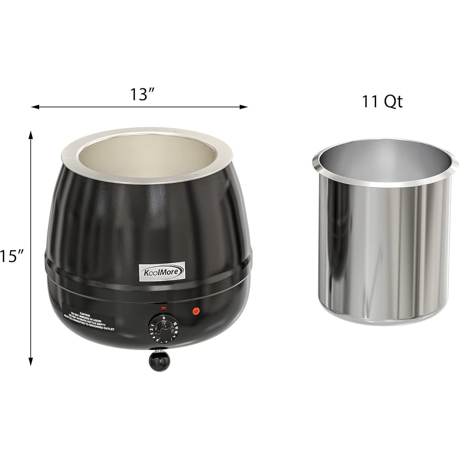 Calentador de Sopa Eléctrico KoolMore 9.46L con Tapa Bisagra