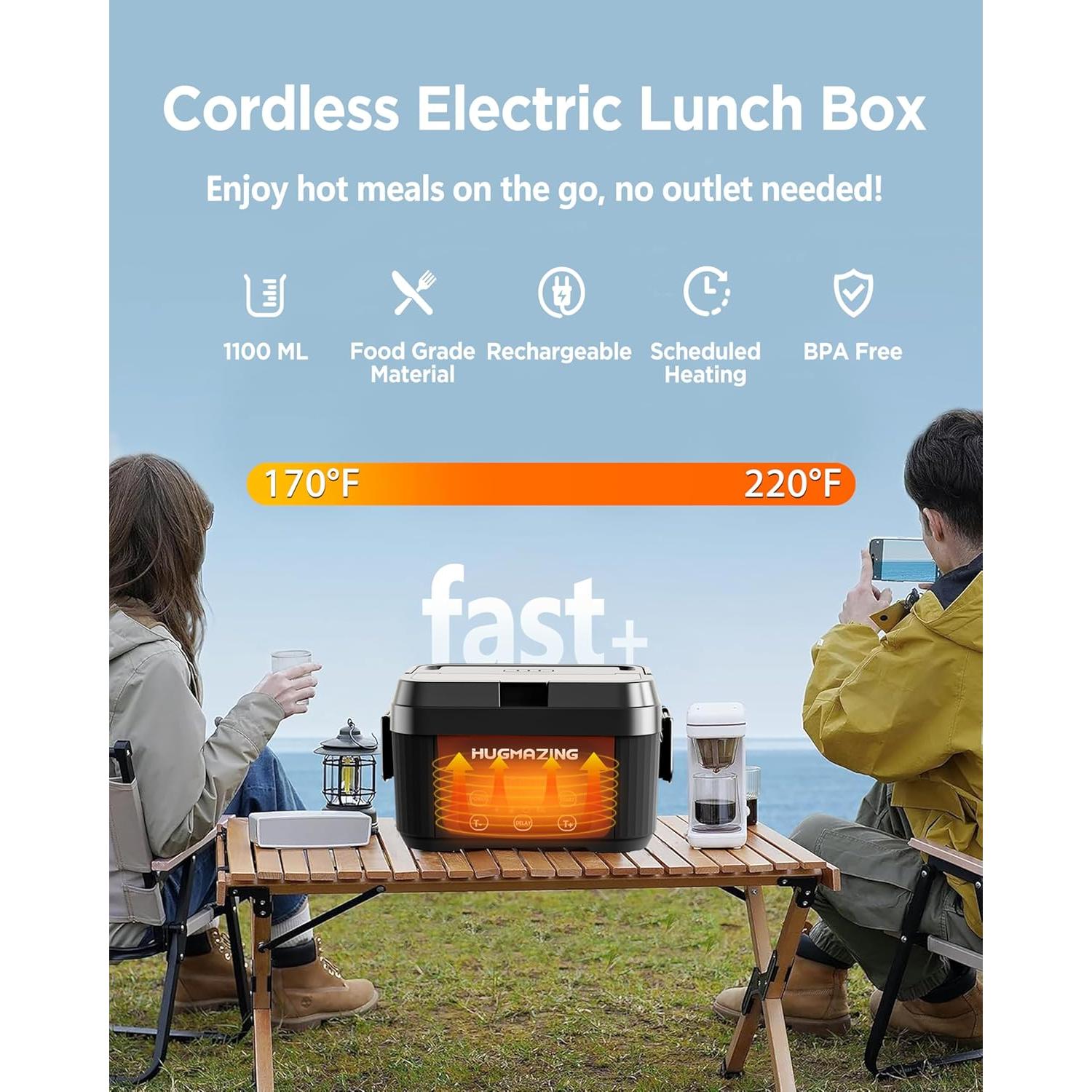 Caja de Almuerzo Eléctrica Hugmazing 1100ML Inalámbrica