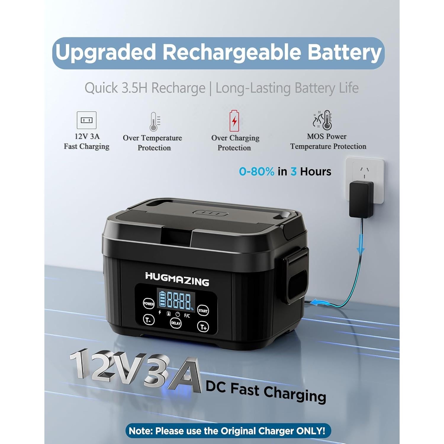 Caja de Almuerzo Eléctrica Hugmazing 1100ML Inalámbrica