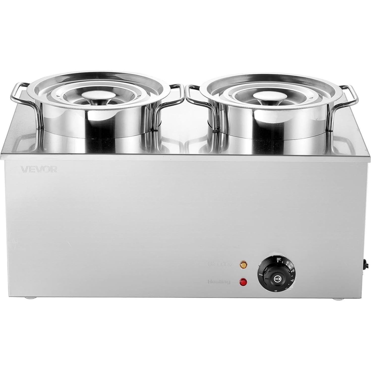 Calentador de Sopa Eléctrico VEVOR 2 Ollas 6.34QT 1200W