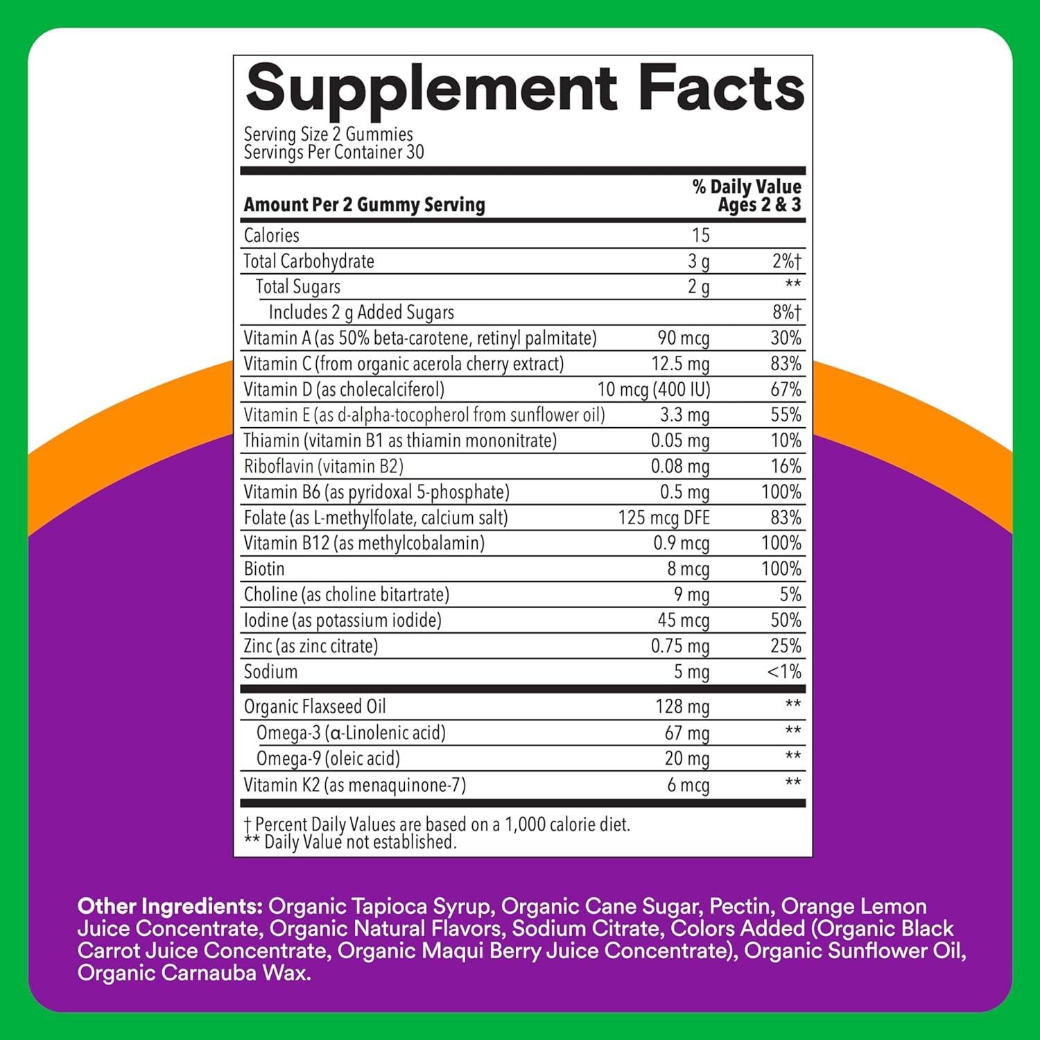 Gomitas Multivitamínicas Orgánicas SmartyPants 60 Unidades