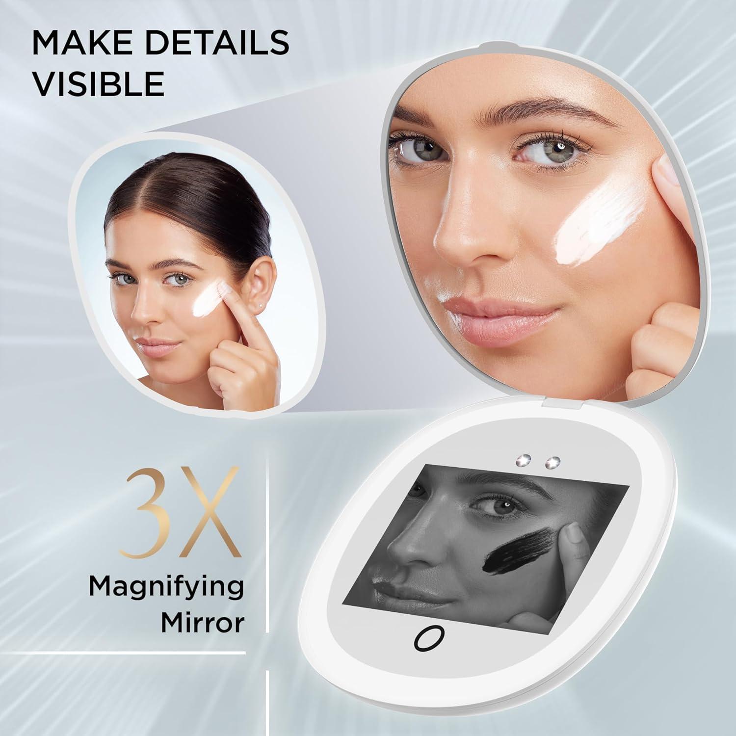 Espejo UV HAMMSOM 3X con Luz LED y Cámara para Protección Solar