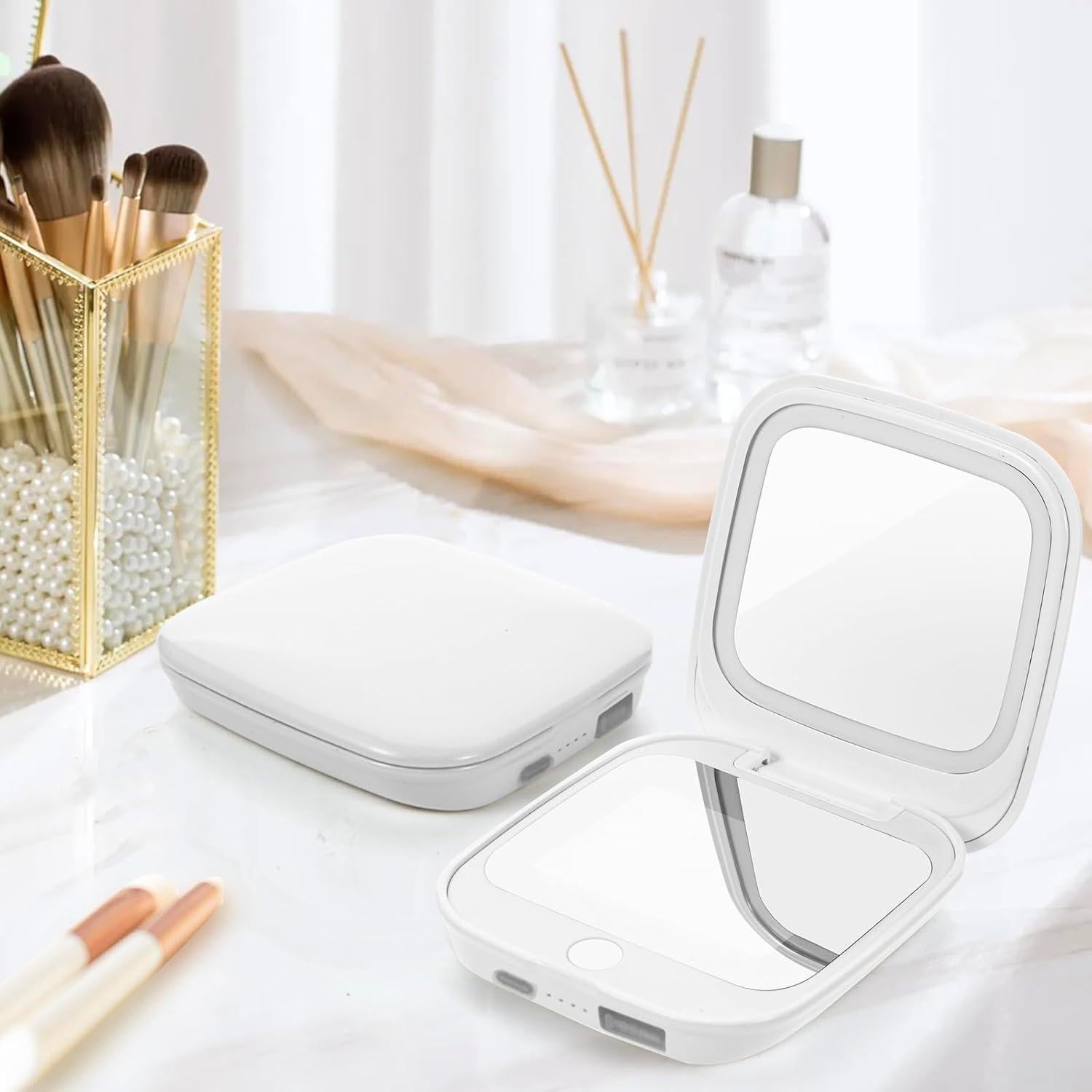 Espejo UV HiPai Doble Cara 1x/2x con Luz LED y Batería