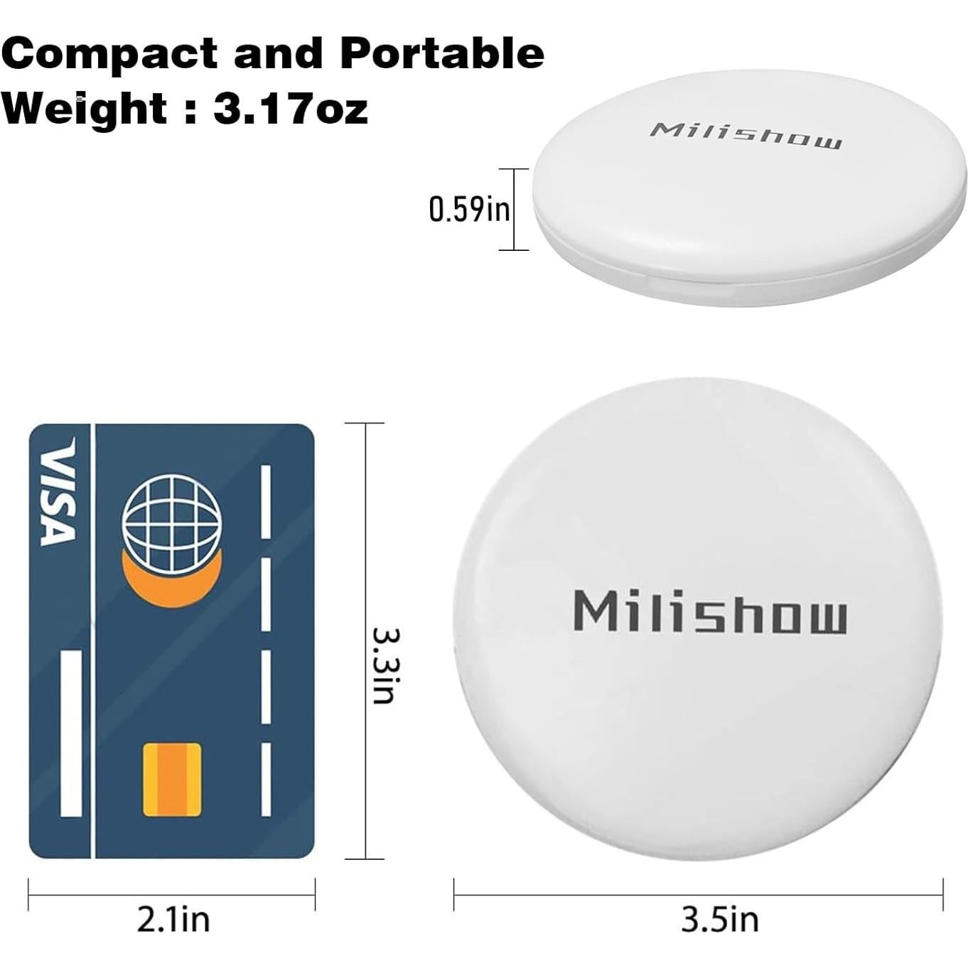 Espejo Compacto LED Recargable Milishow 1x/10x 8.89cm