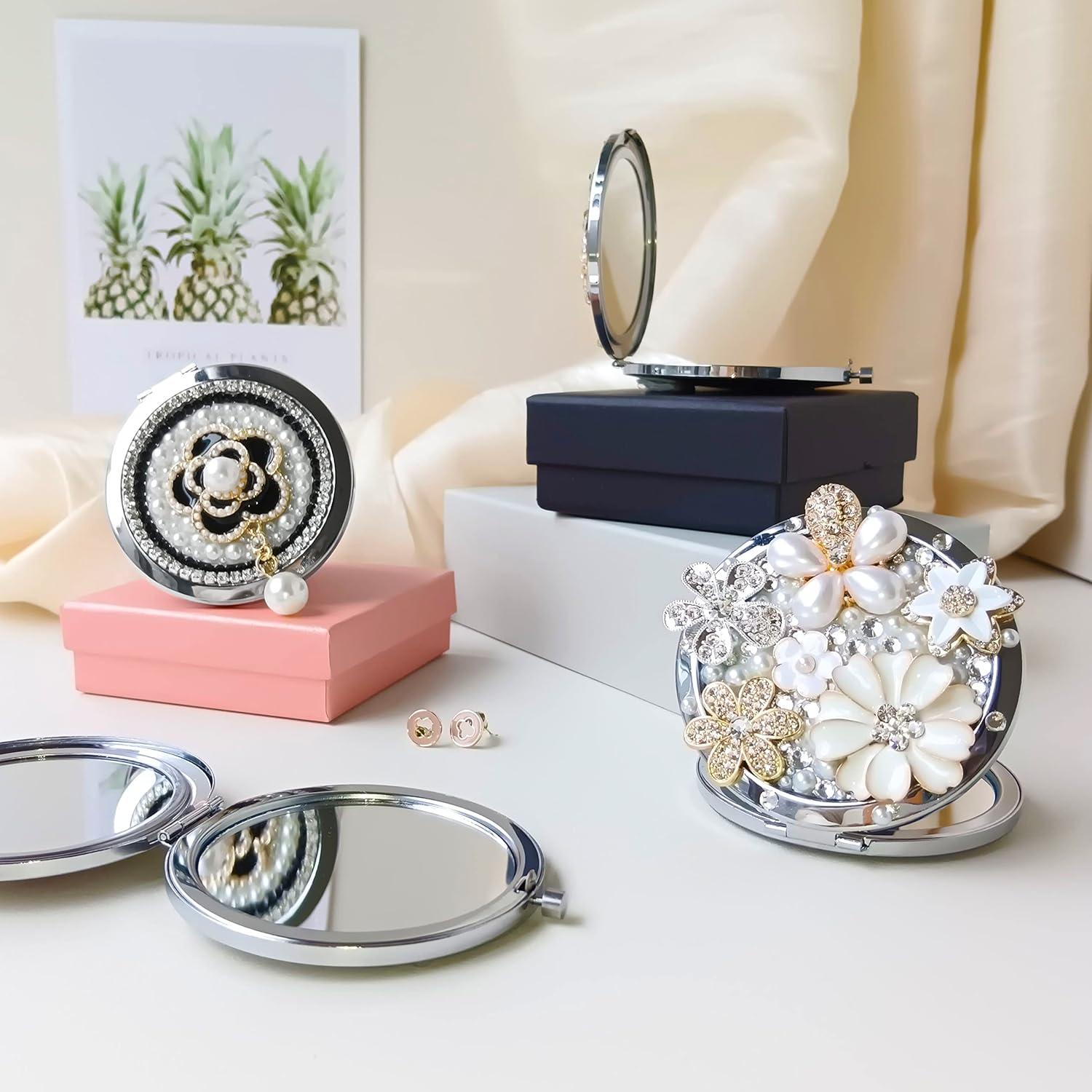 Espejo Compacto Portátil Amanman 1x/2x Aumento 7.62cm