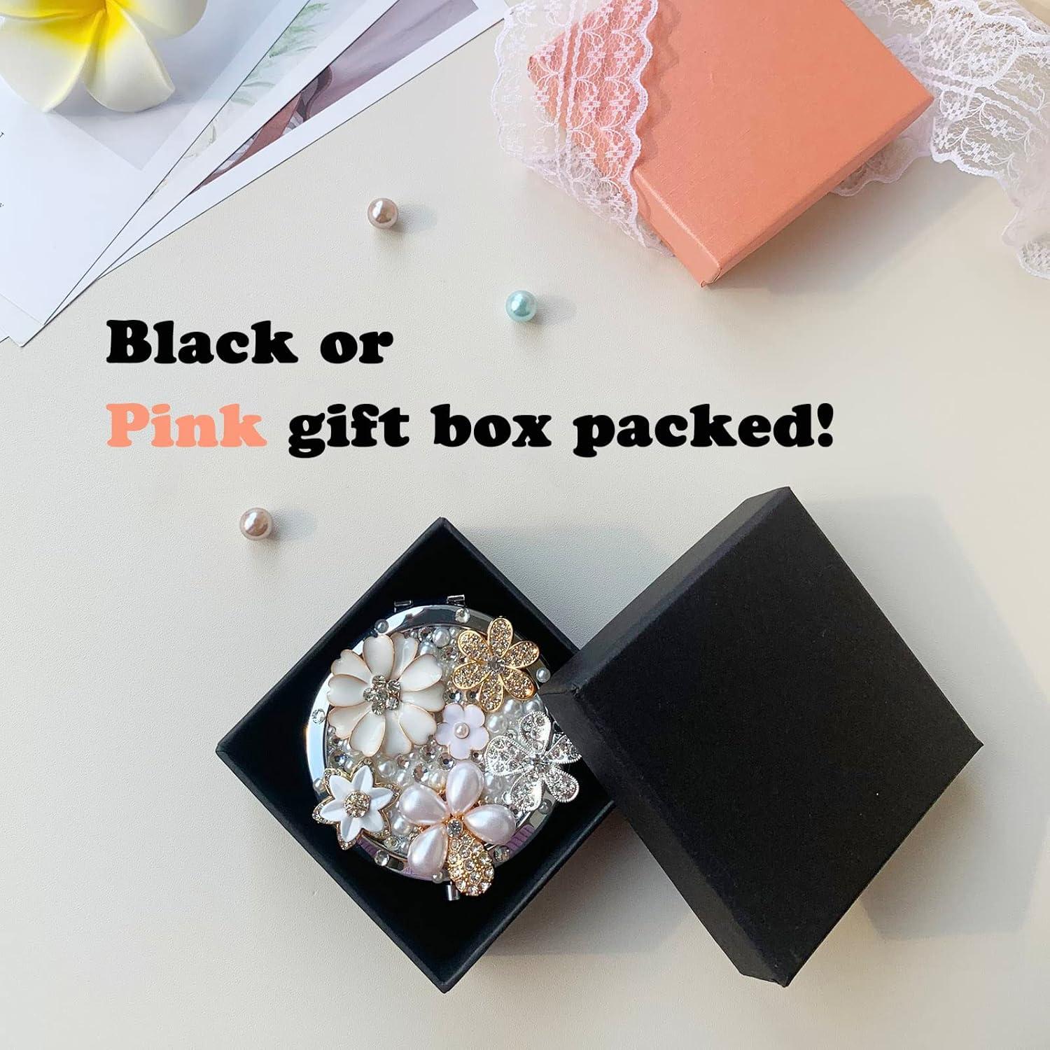 Espejo Compacto Portátil Amanman 1x/2x Aumento 7.62cm