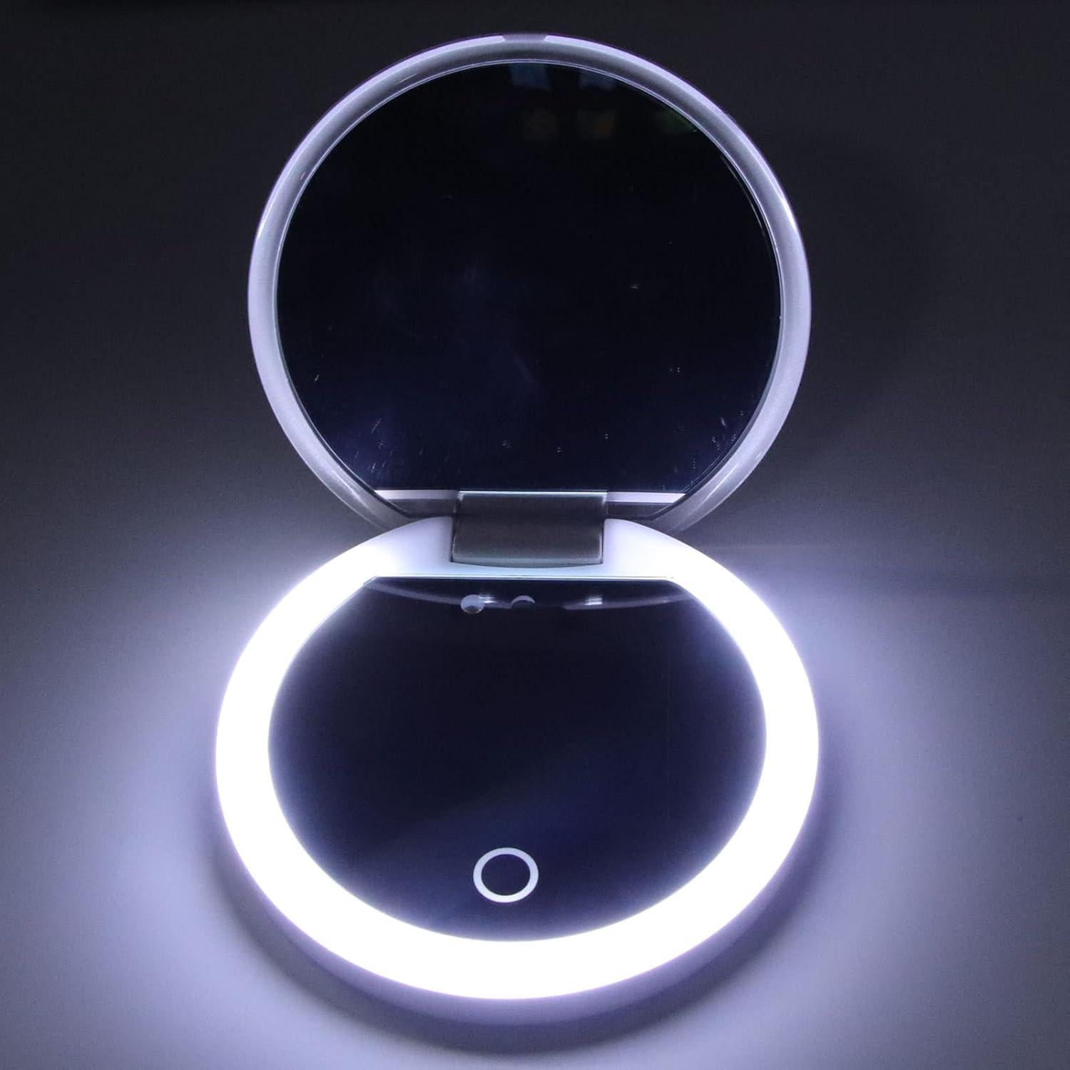 Espejo Compacto Diyeeni con Cámara UV y Luz LED 97mm