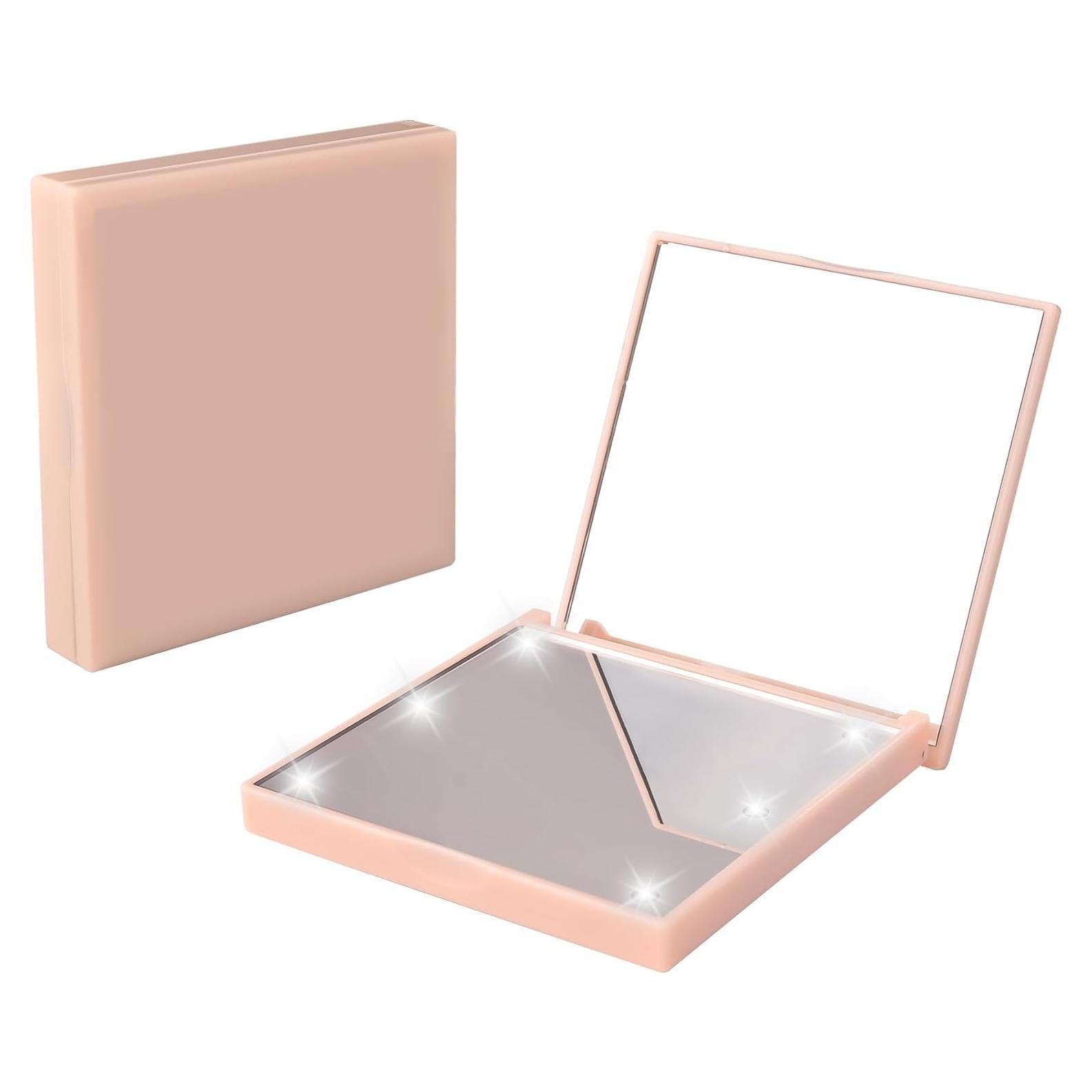Espejo Compacto Iluminado QUELIEN Rosa 5x5cm con 6 LED