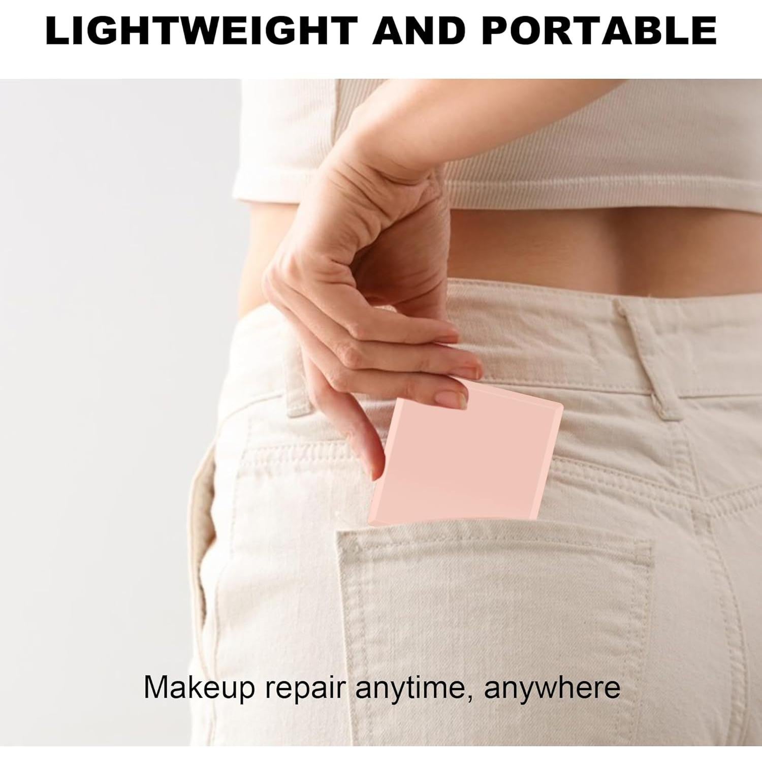 Espejo Compacto Iluminado QUELIEN Rosa 5x5cm con 6 LED