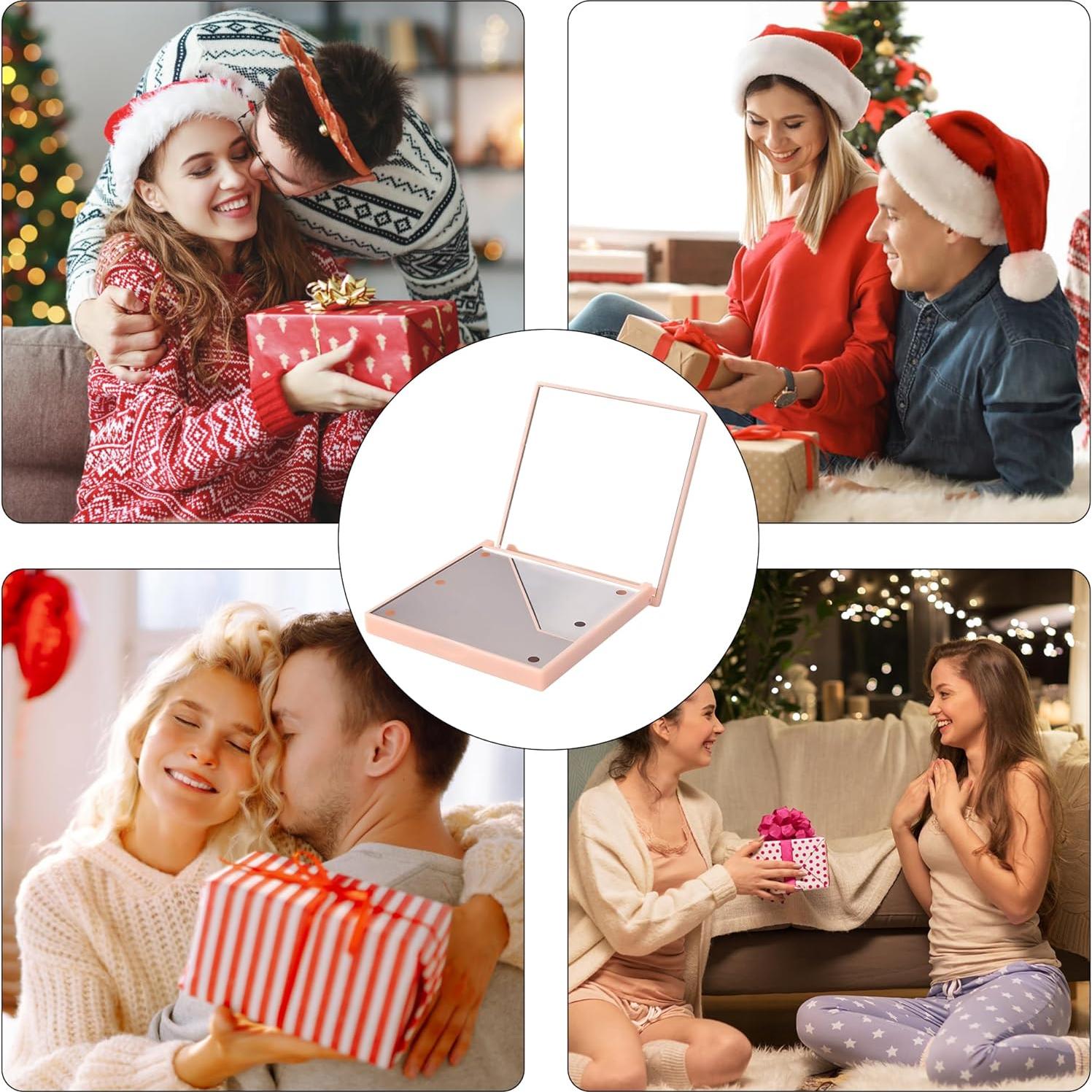 Espejo Compacto Iluminado QUELIEN Rosa 5x5cm con 6 LED