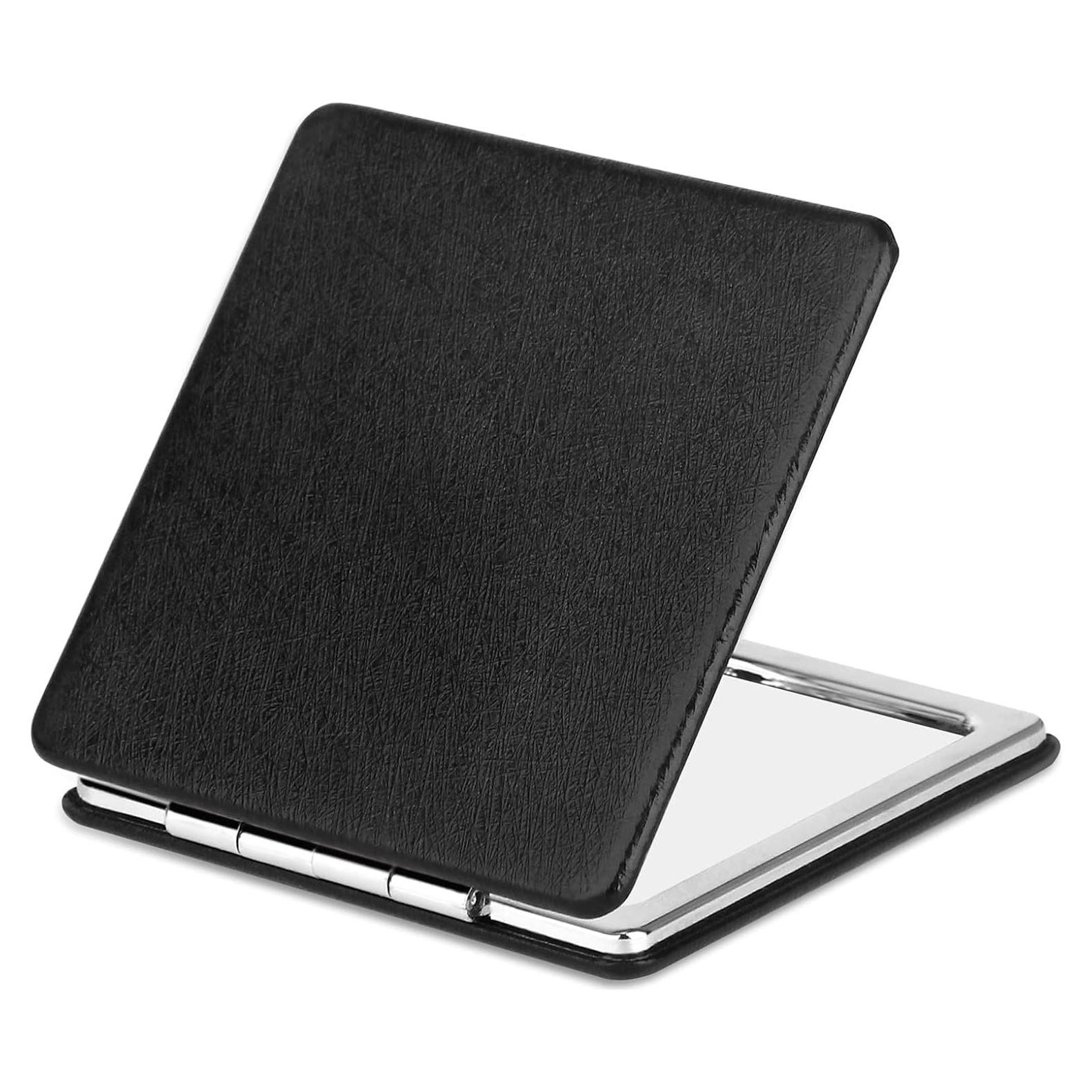 Espejo de Maquillaje Plegable YTLX 1x/2x Negro Compacto