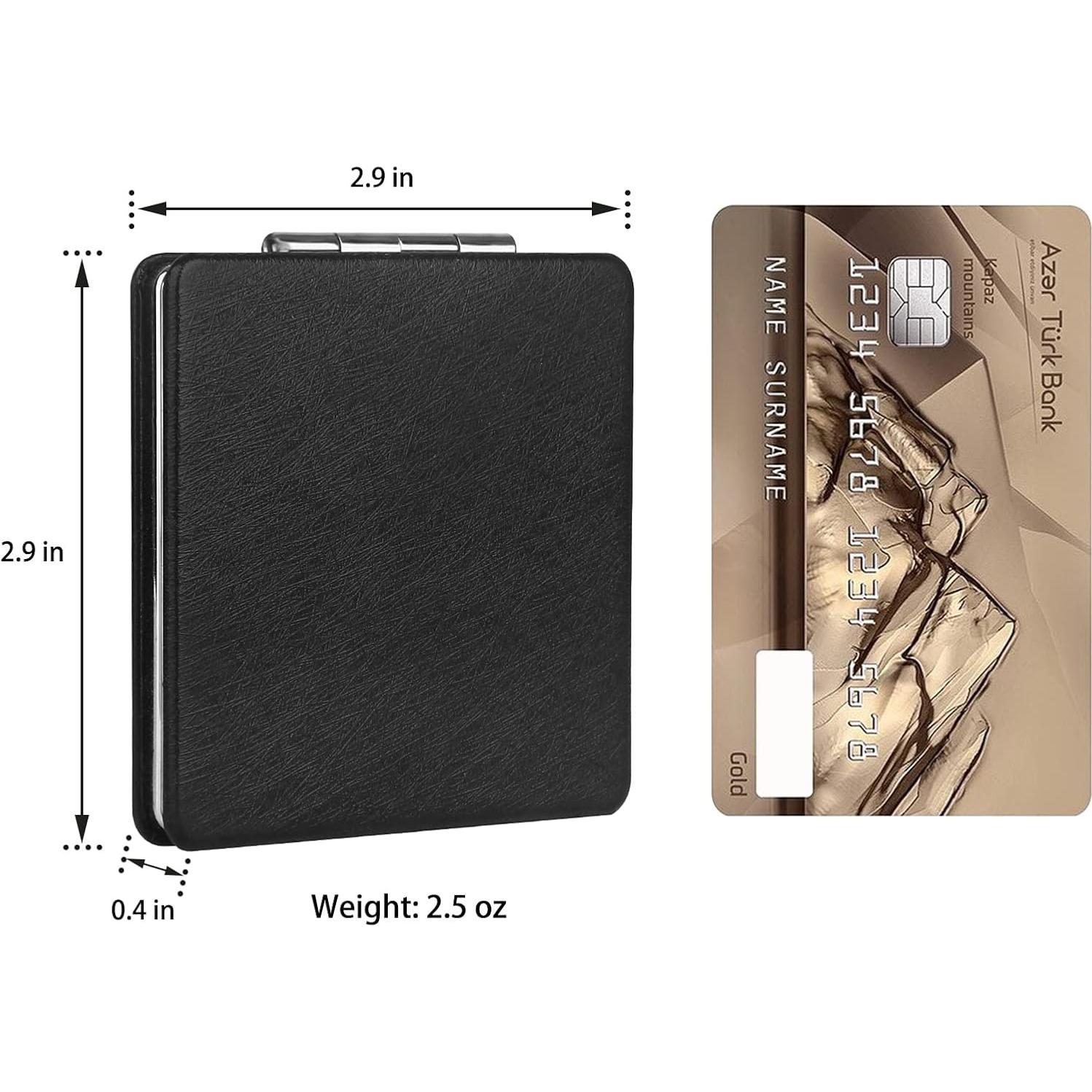 Espejo de Maquillaje Plegable YTLX 1x/2x Negro Compacto