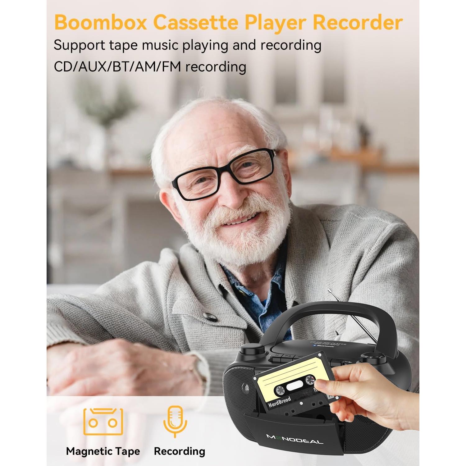 Reproductor de Cinta Cassette y CD MONODEAL CD1016 Bluetooth