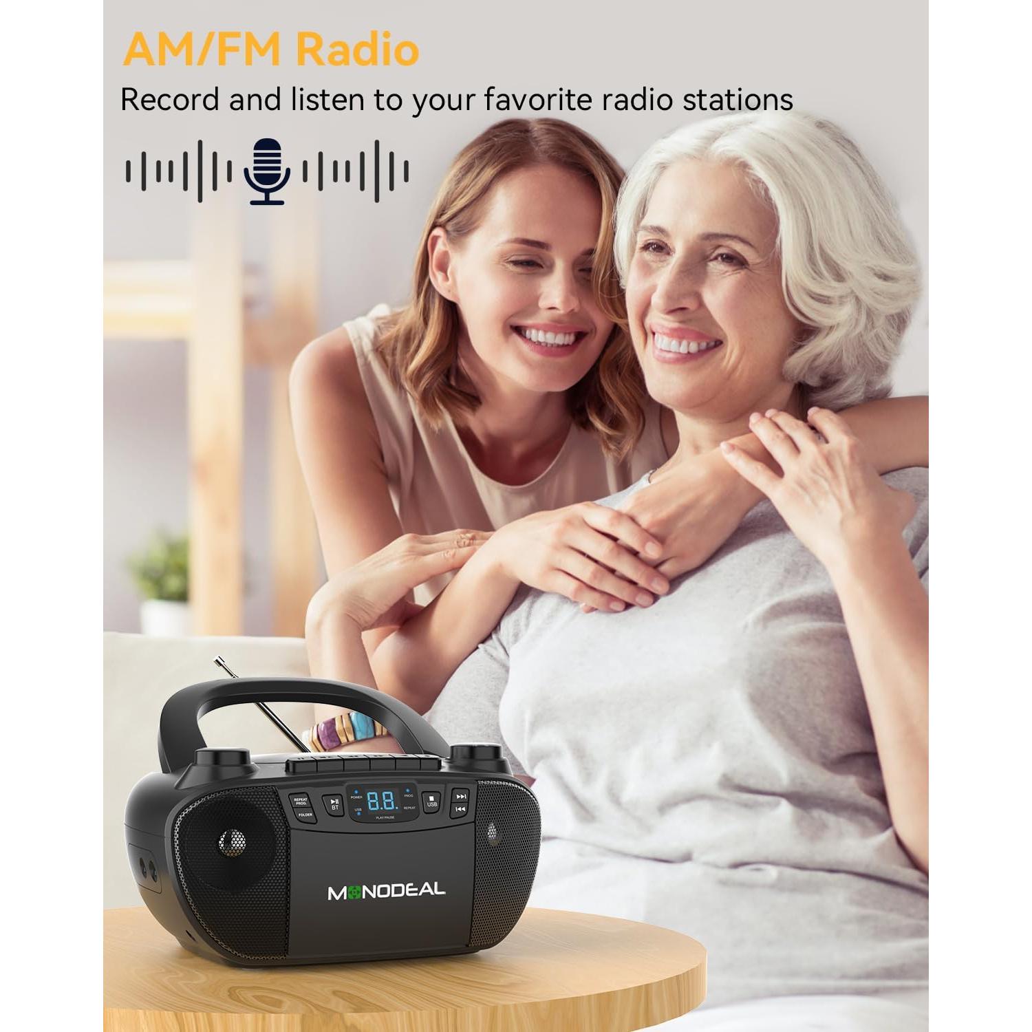 Reproductor de Cinta Cassette y CD MONODEAL CD1016 Bluetooth