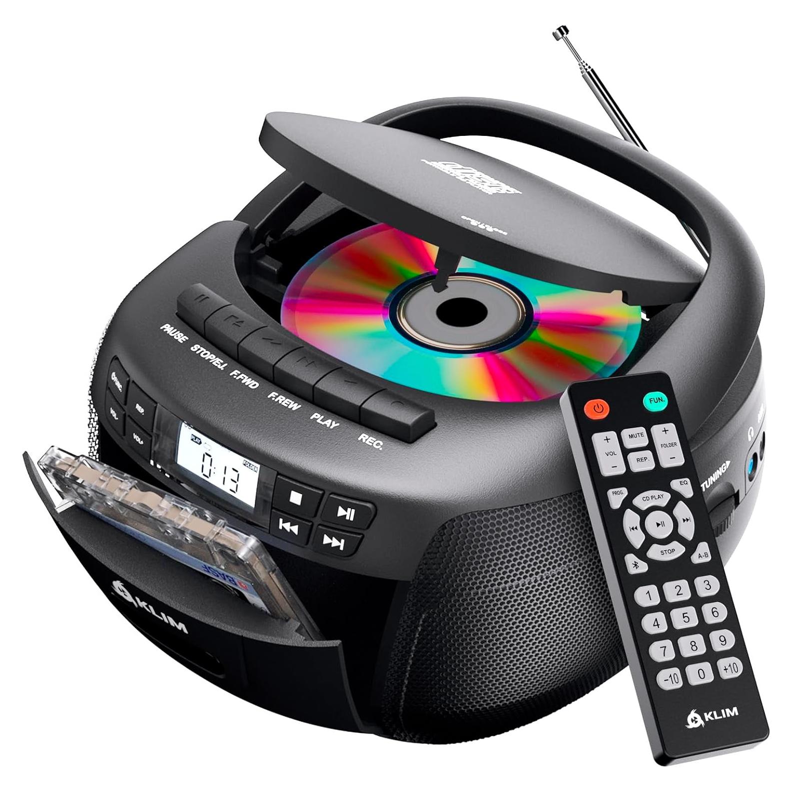 Boombox KLIM con Reproductor de CD y Casete, Bluetooth, Radio AM/FM