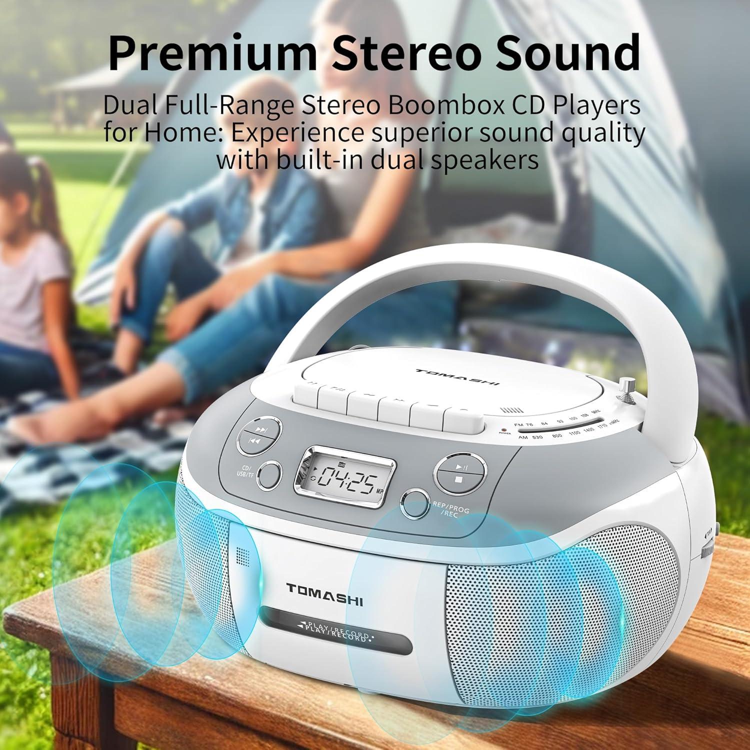 Reproductor de CD Boombox TOMASHI CD-860A Portátil AM/FM