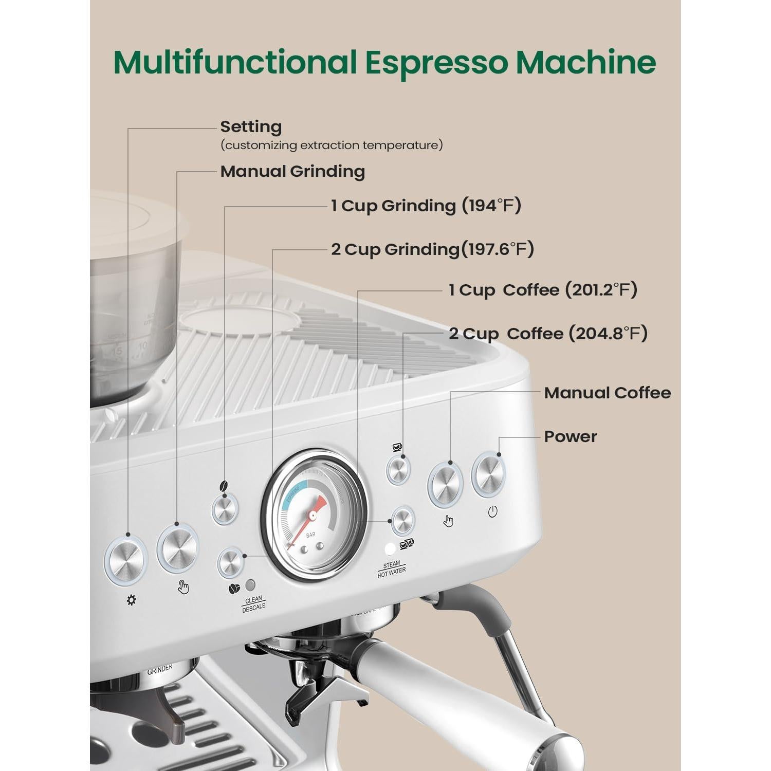 Máquina de café COUPLUX Espresso Doble Caldera 13.56kg