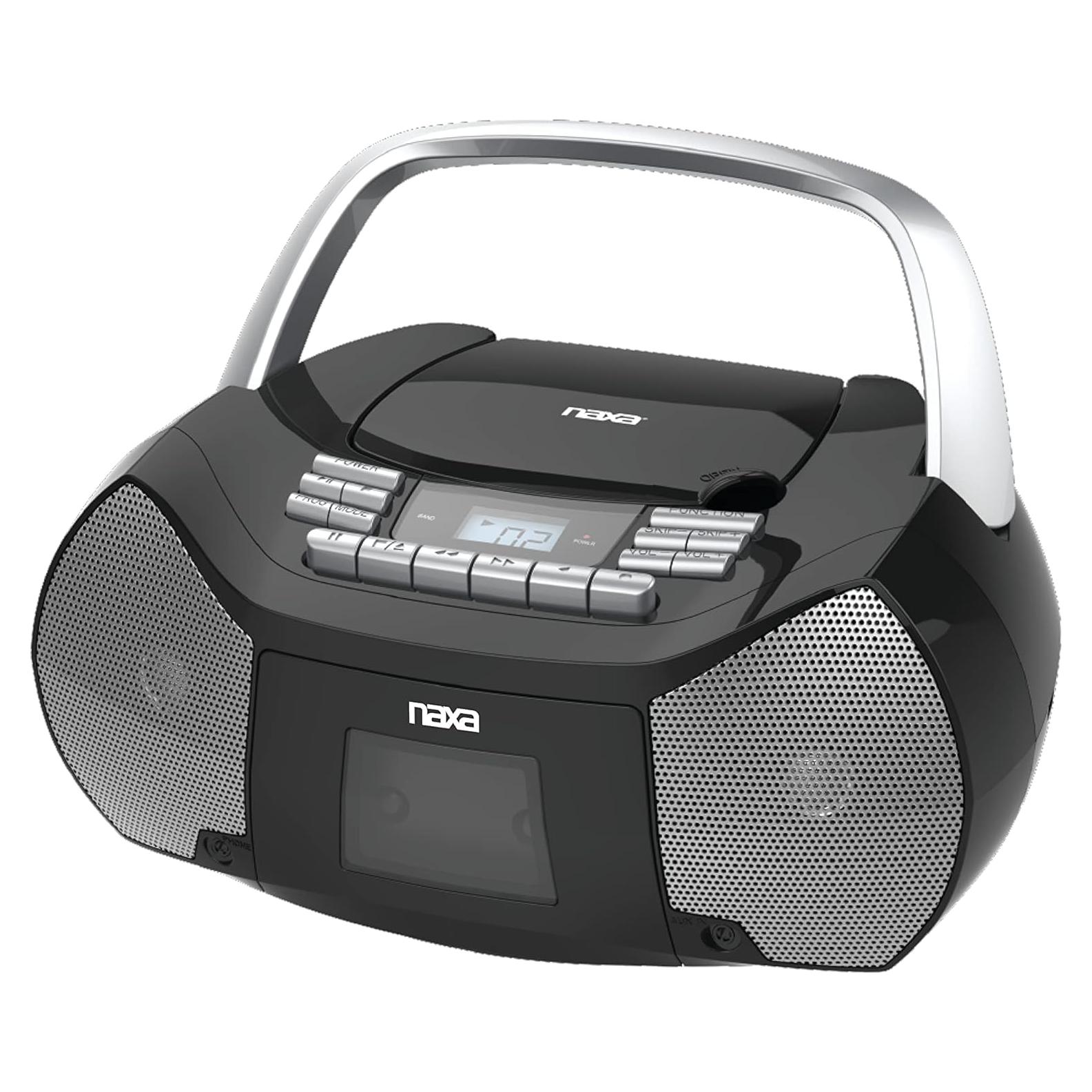 Reproductor de CD y Cinta Naxa NPB-268 Portátil Plata/Negro