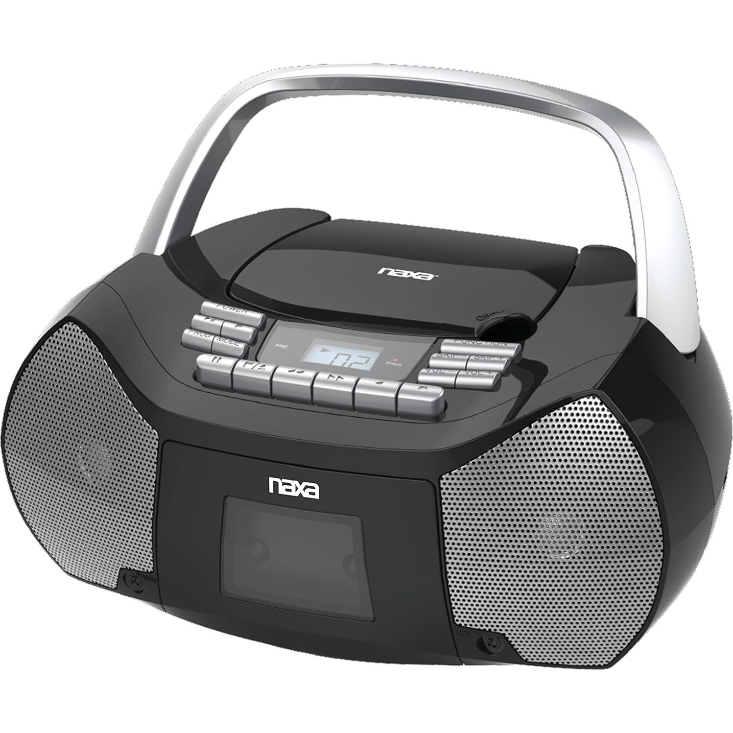 Reproductor de CD y Cinta Naxa NPB-268 Portátil Plata/Negro