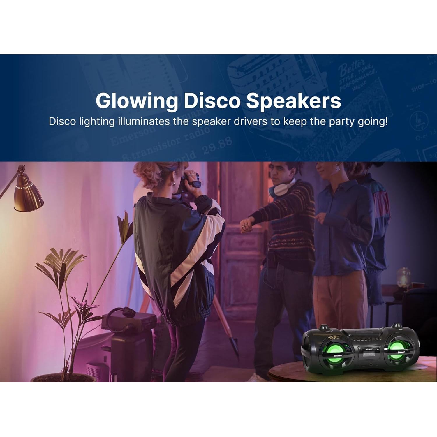 Reproductor Boombox Emerson EPB-3005 CD, Bluetooth, LED, USB