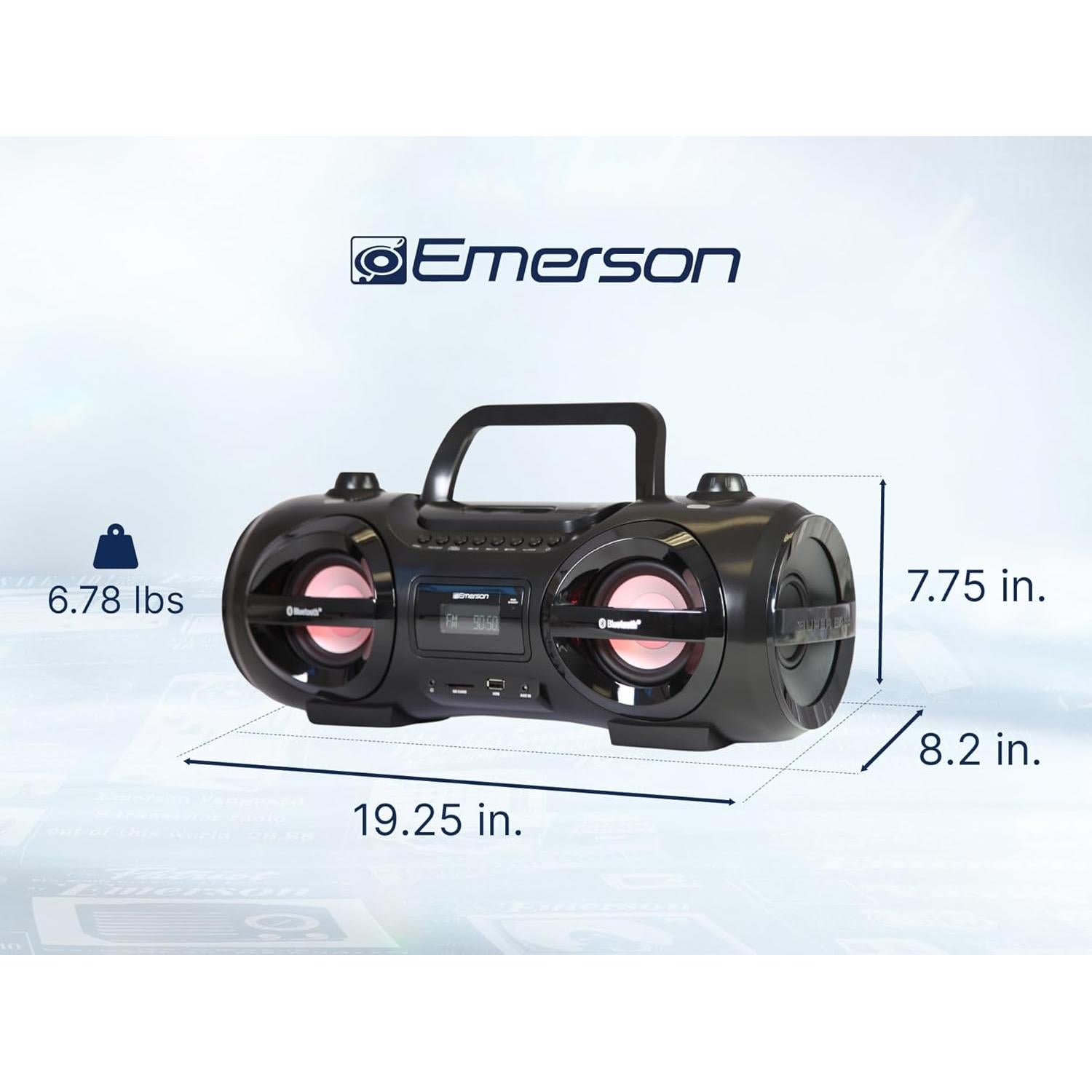 Reproductor Boombox Emerson EPB-3005 CD, Bluetooth, LED, USB