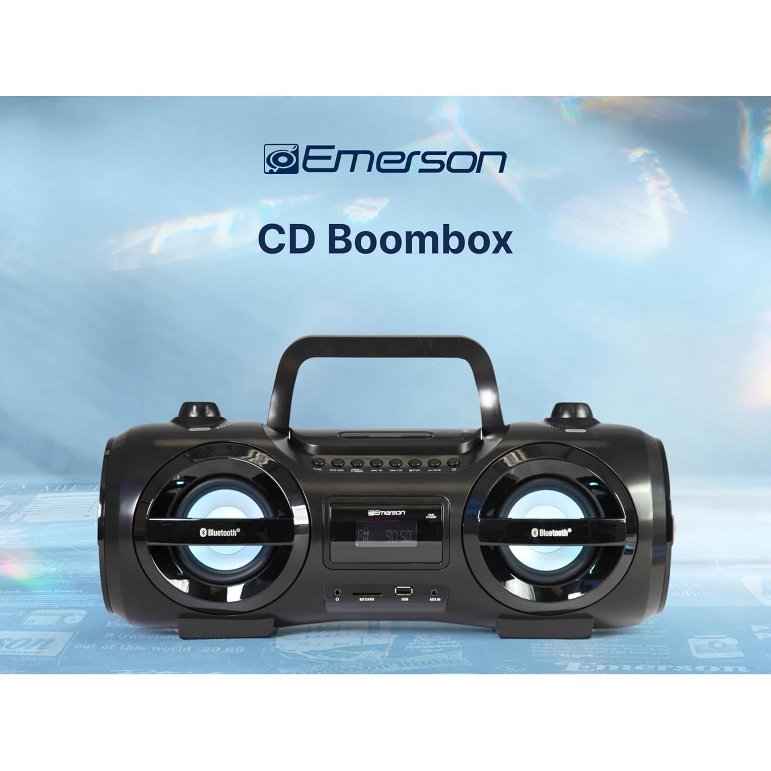 Reproductor Boombox Emerson EPB-3005 CD, Bluetooth, LED, USB