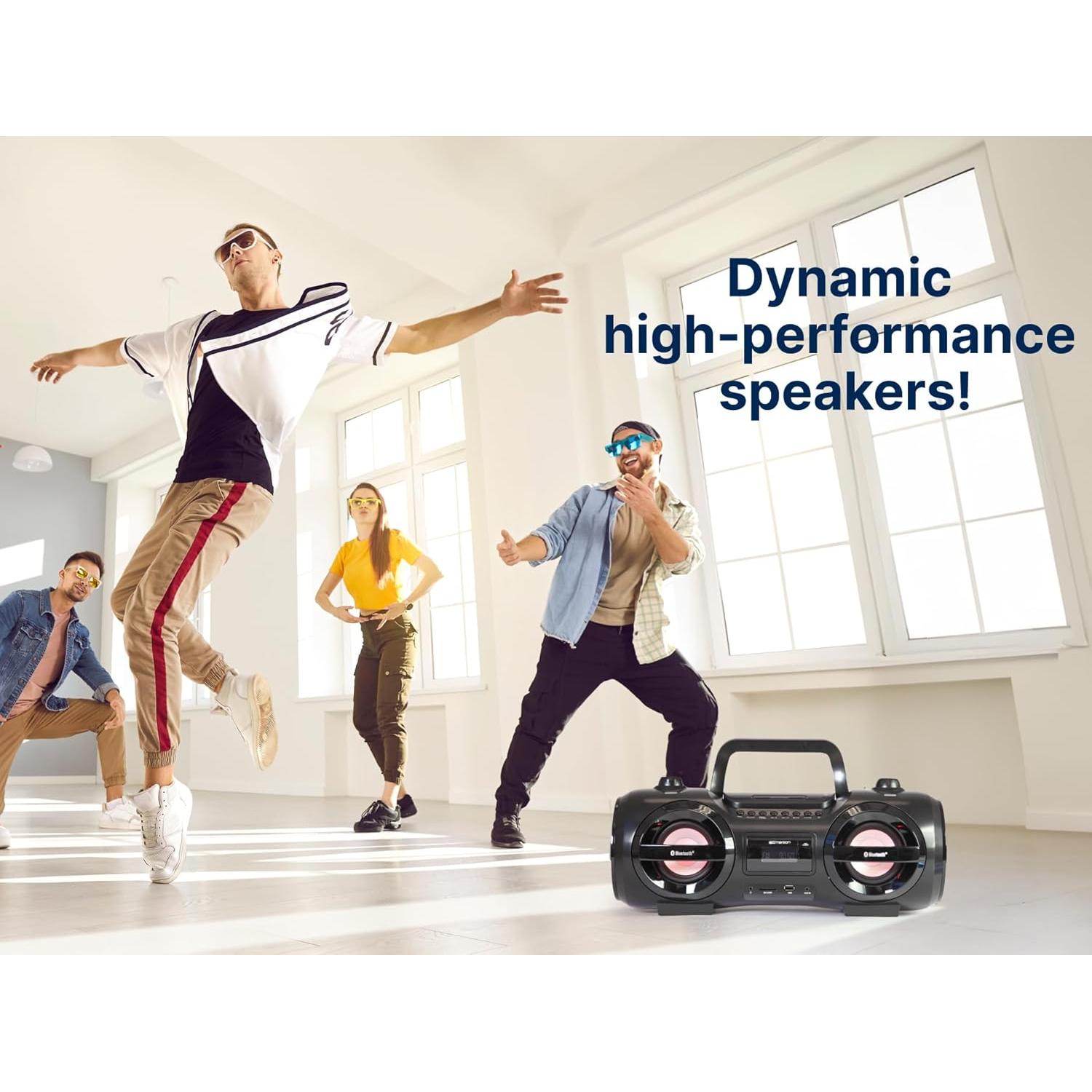 Reproductor Boombox Emerson EPB-3005 CD, Bluetooth, LED, USB