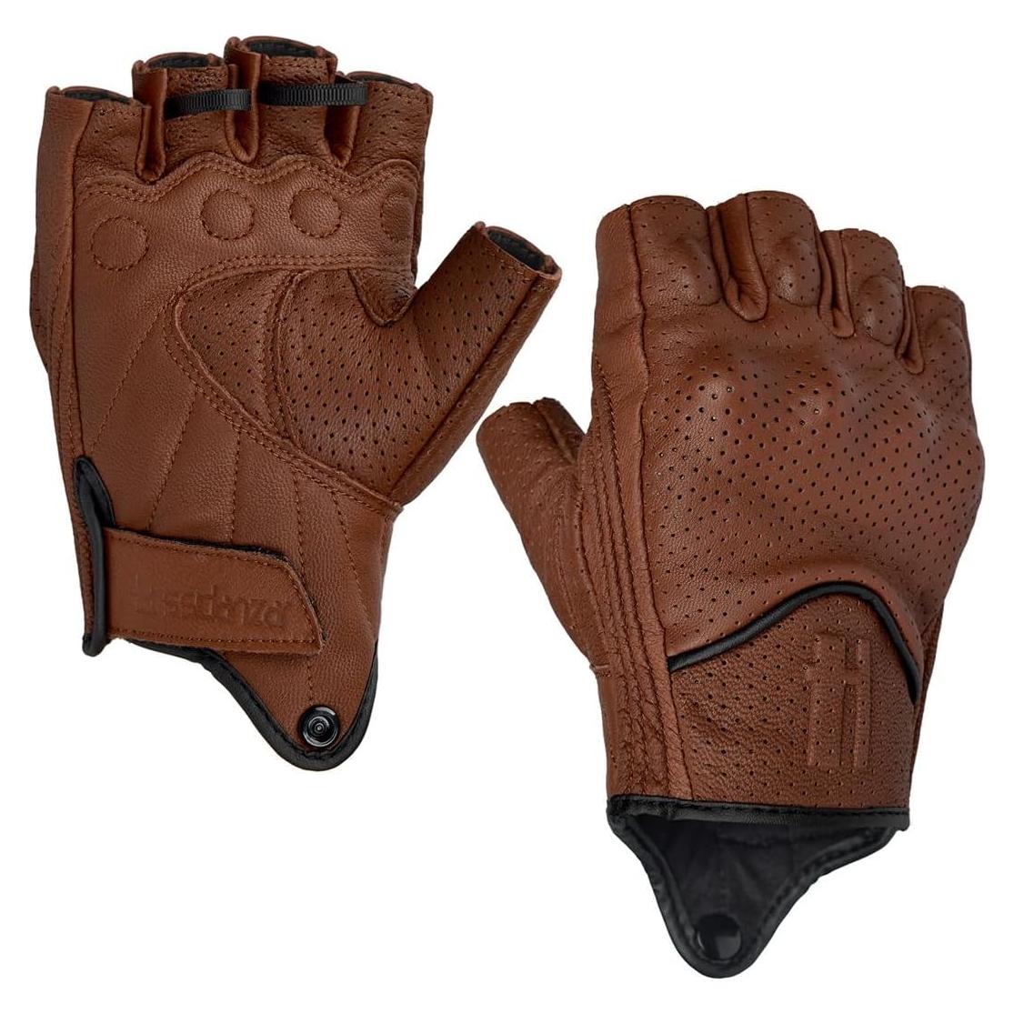 Guantes de Motocicleta Harssidanzar Cuero Perforado X-Pequeño