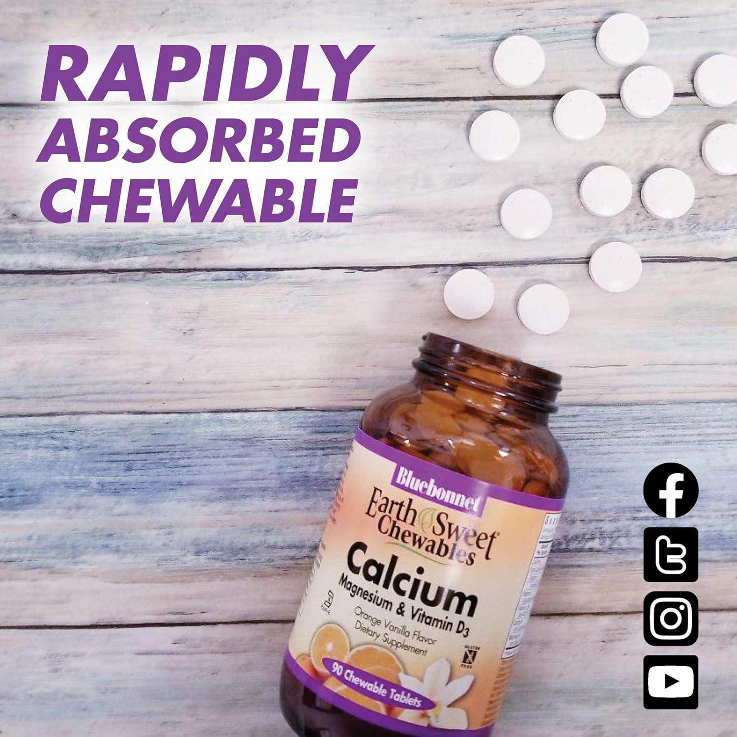 Suplemento de Calcio y Magnesio Bluebonnet 90 Tabletas Naranja