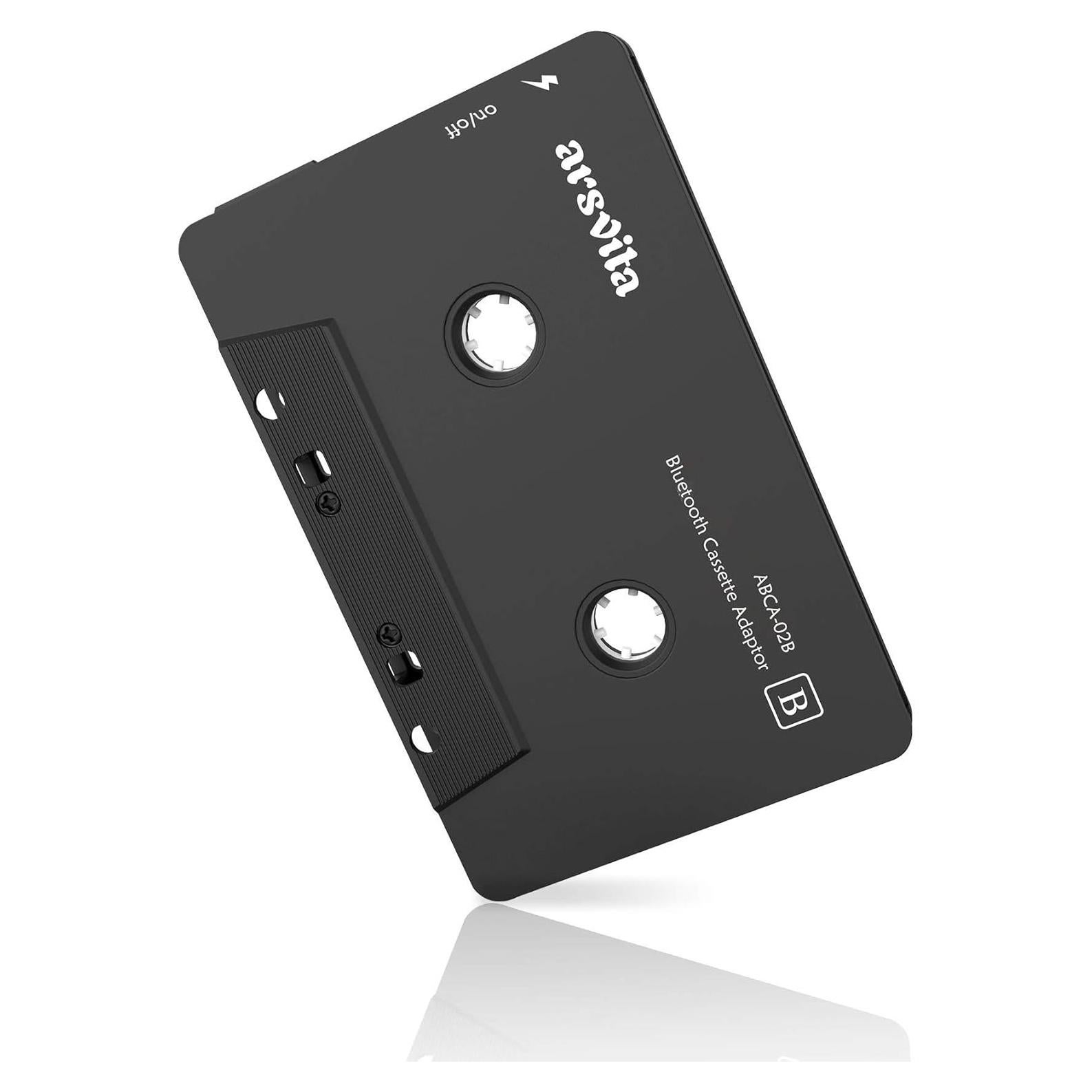 Receptor de Cassette Bluetooth Arsvita 5.0, Negro, 12h Batería