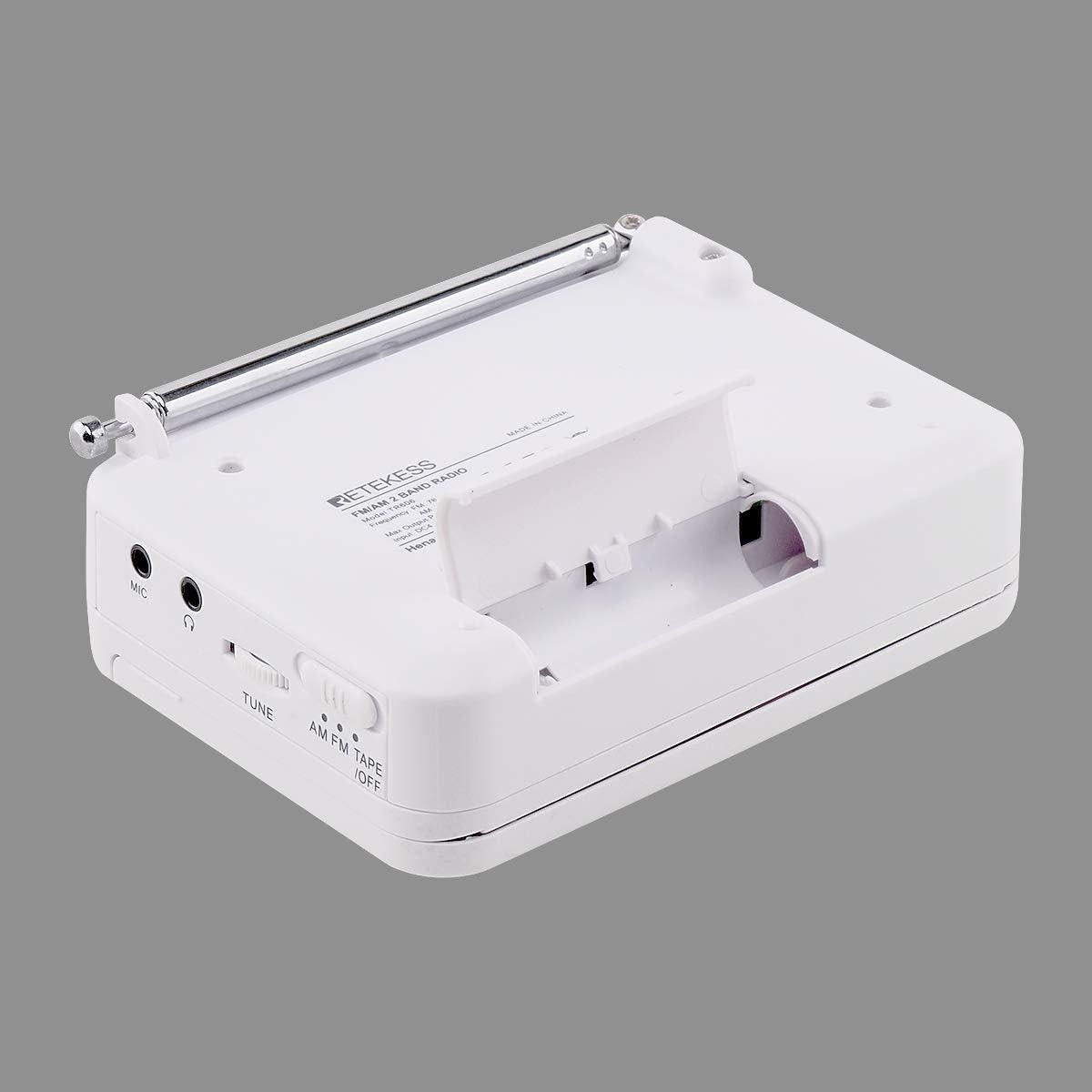 Reproductor de Cinta Retekess TR606 Blanco, Grabadora AM/FM, AUX