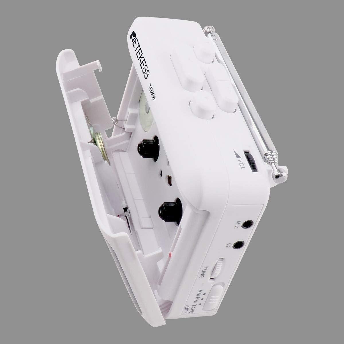 Reproductor de Cinta Retekess TR606 Blanco, Grabadora AM/FM, AUX
