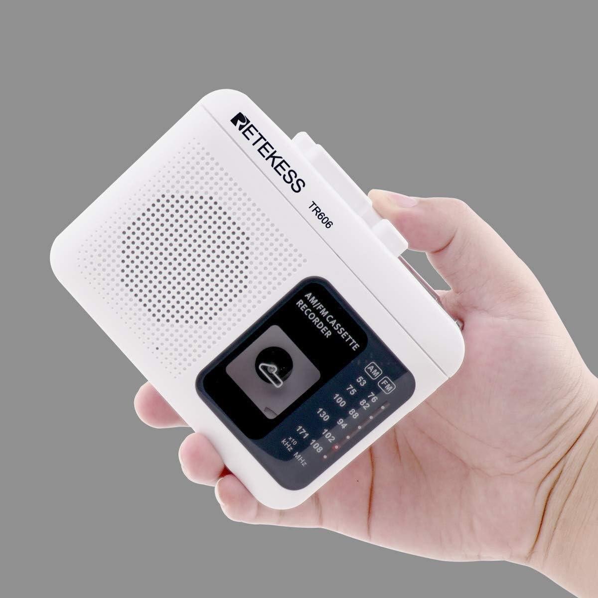 Reproductor de Cinta Retekess TR606 Blanco, Grabadora AM/FM, AUX