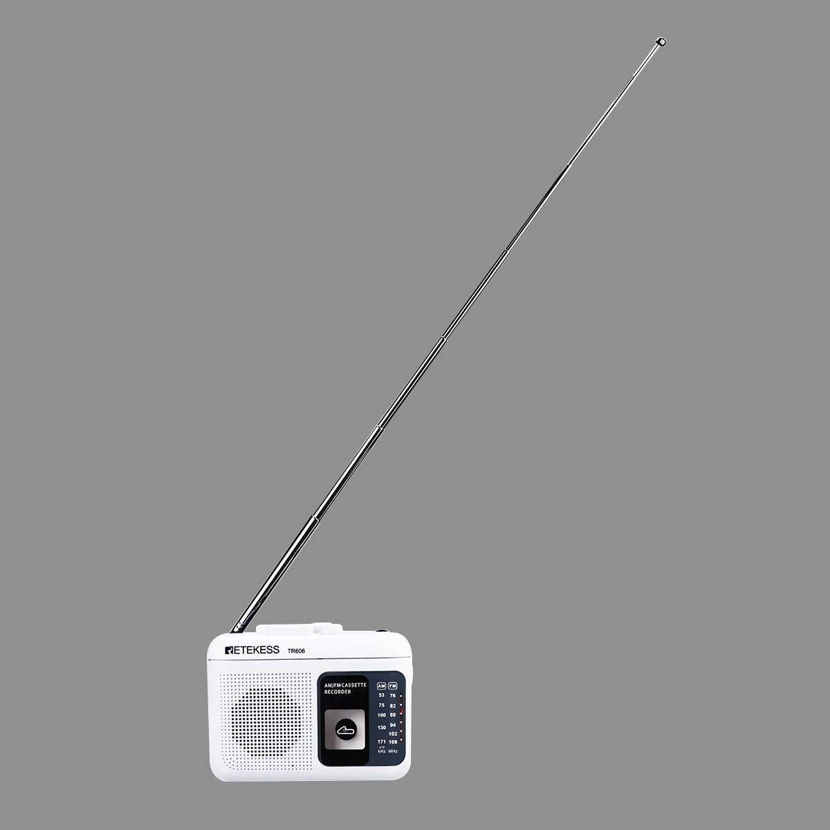 Reproductor de Cinta Retekess TR606 Blanco, Grabadora AM/FM, AUX