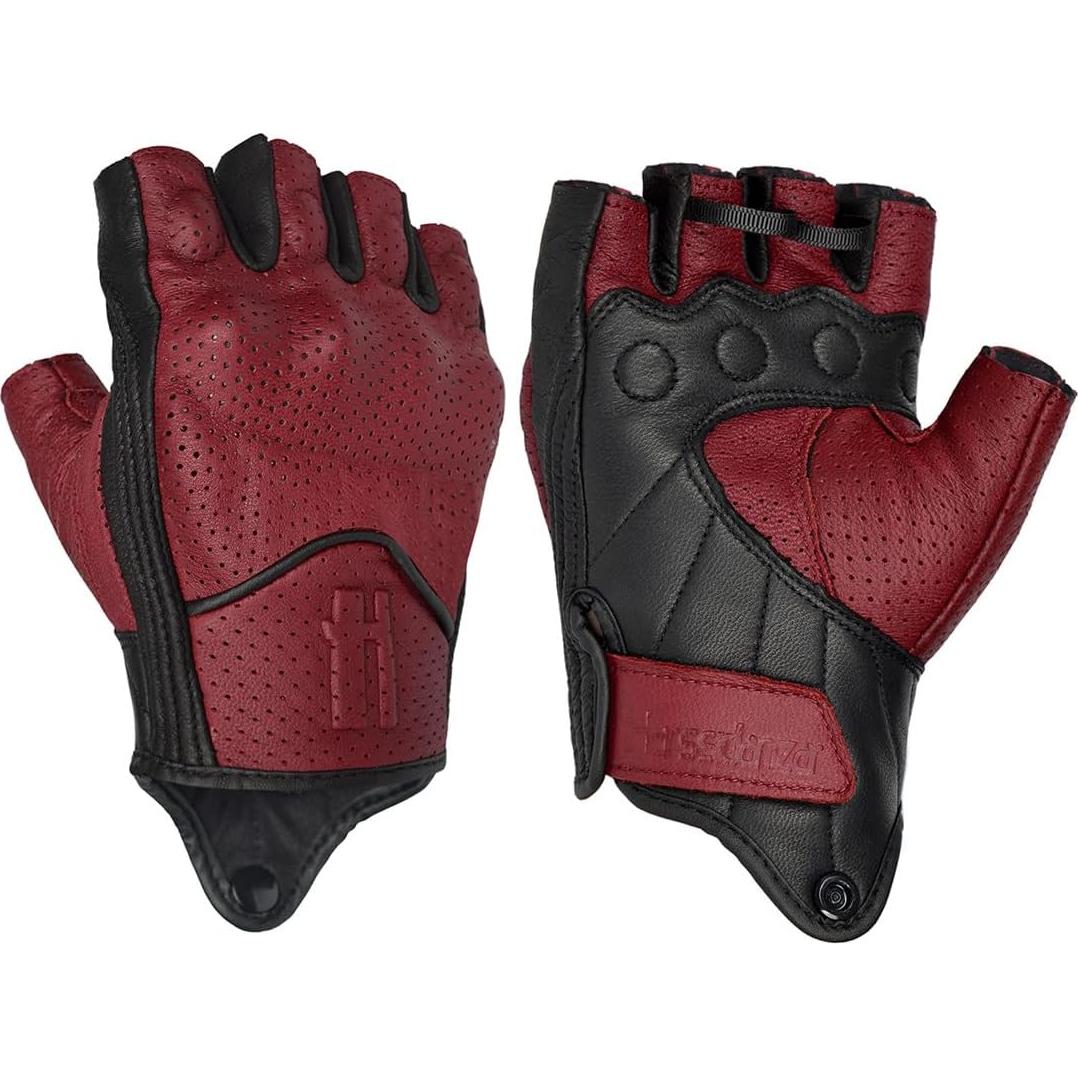 Guantes de motocicleta Harssidanzar CM044US de cuero negro