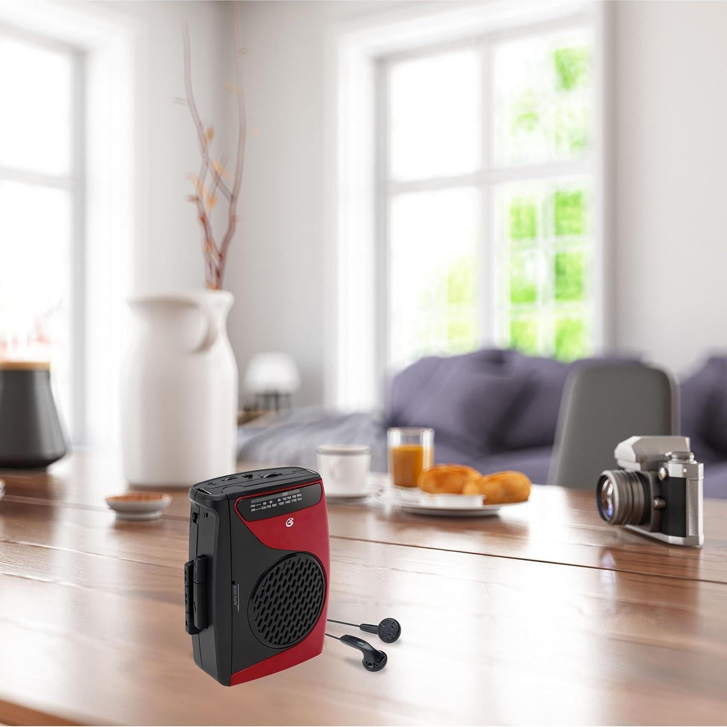 Reproductor de Casetes Portátil GPX CAS337B Rojo/Negro