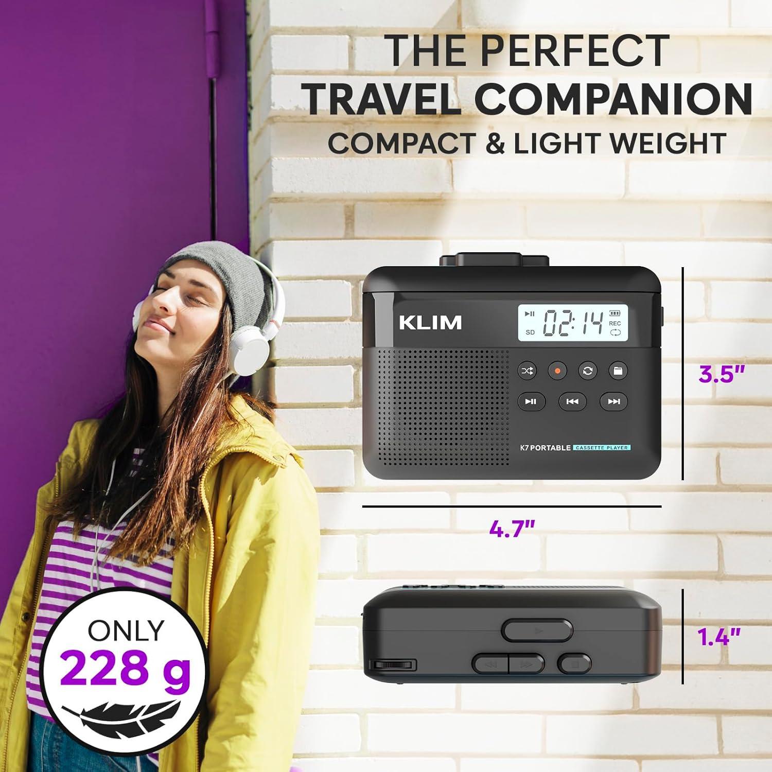 Reproductor de Cinta KLIM K7 + Convertidor a MP3 + 16GB