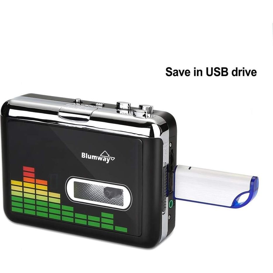 Reproductor de Cinta Cassette Portátil BlumWay a MP3 USB