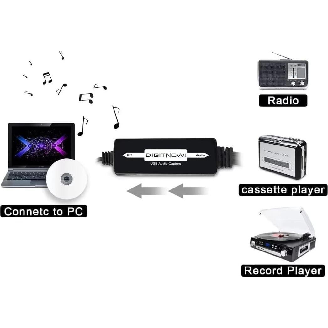 Tarjeta de Captura de Audio USB DigitPro BR605 - Grabador MP3