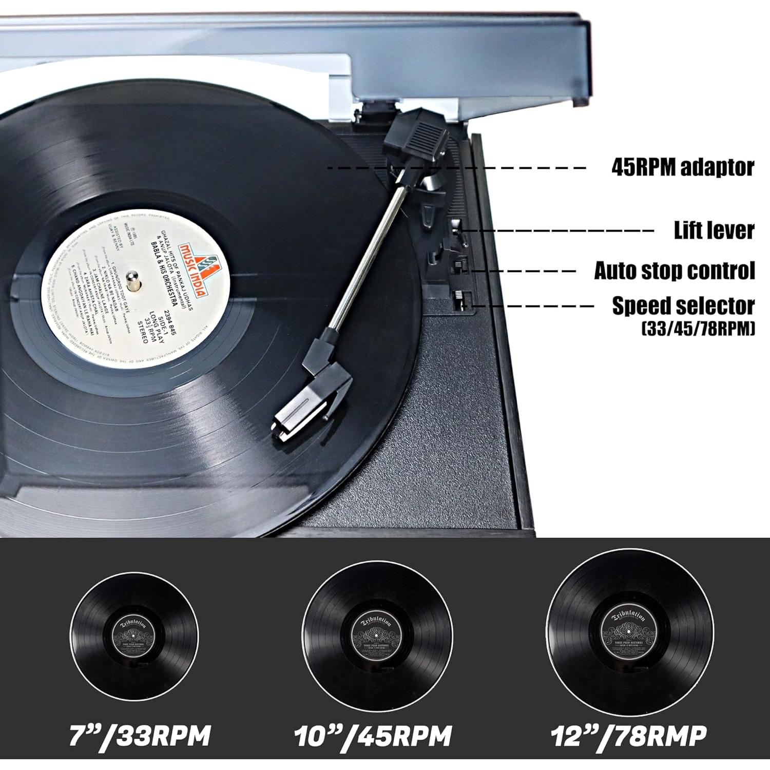 Reproductor de Vinilo LoopTone TR-18CDSP 10 en 1 Bluetooth 15W