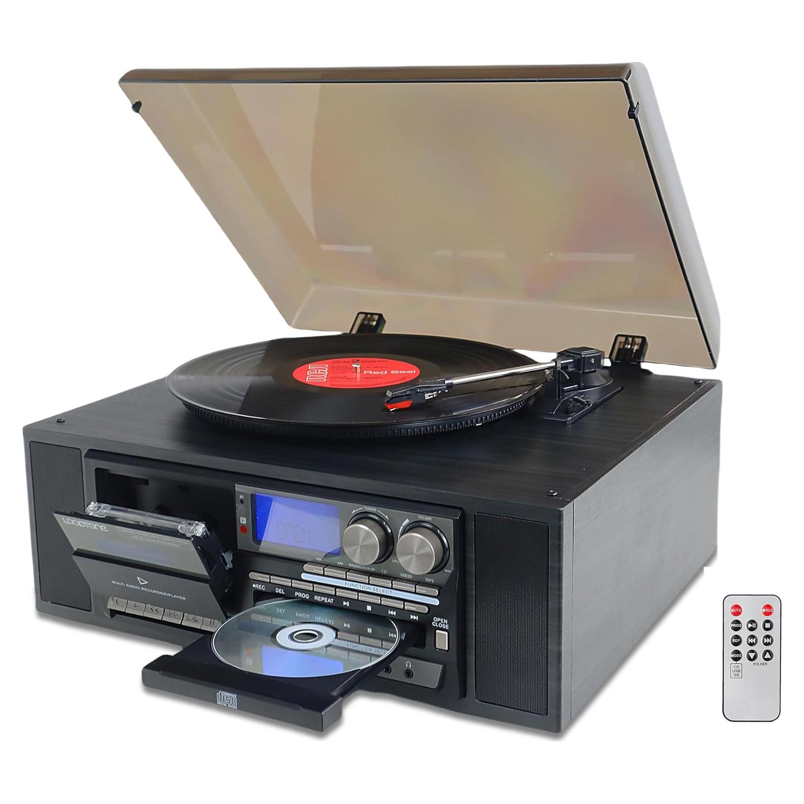 Reproductor de Vinilo 10 en 1 MEIFAN TR-18FCD Bluetooth Negro