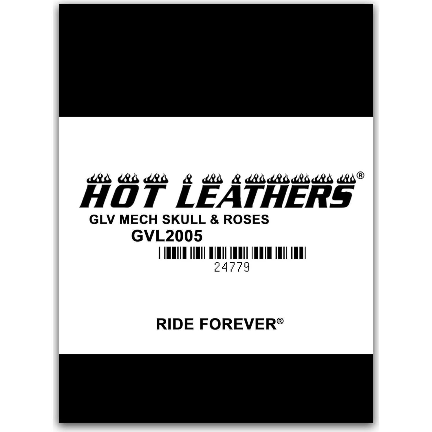 Hot Leathers Women's Skull and Roses Mechanic Gloves