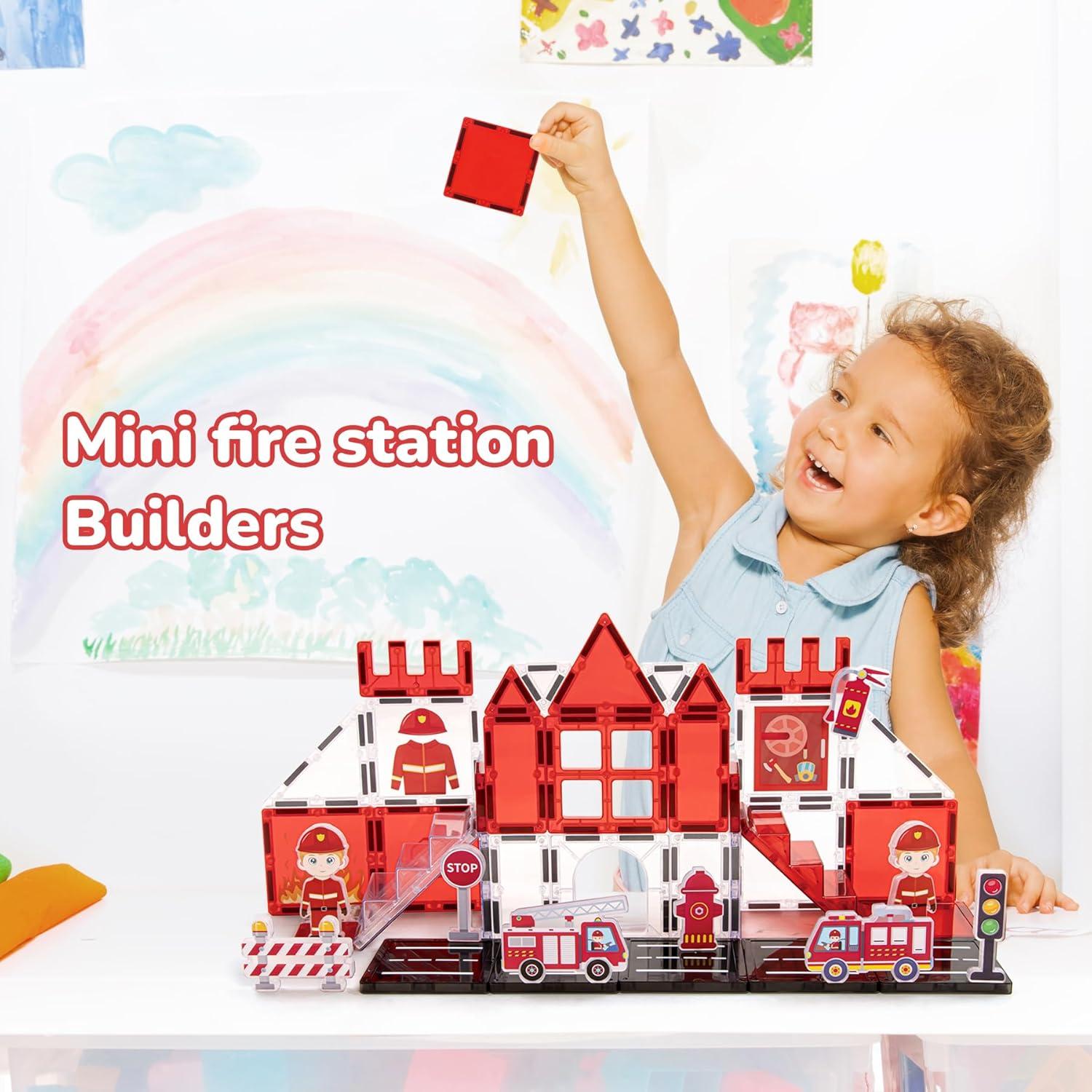 Set de Azulejos Magnéticos de Rescate de Incendios NENYORD 48PCS