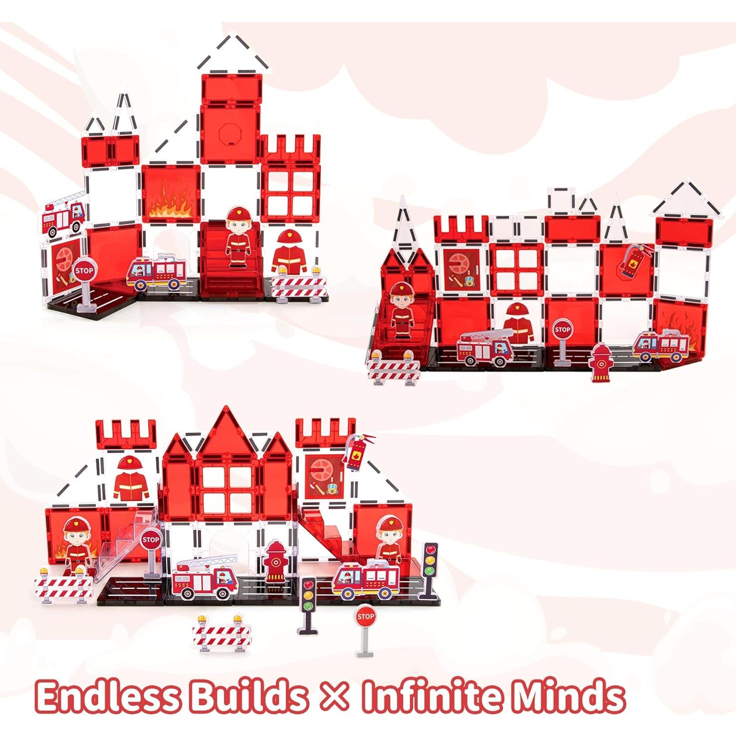 Set de Azulejos Magnéticos de Rescate de Incendios NENYORD 48PCS