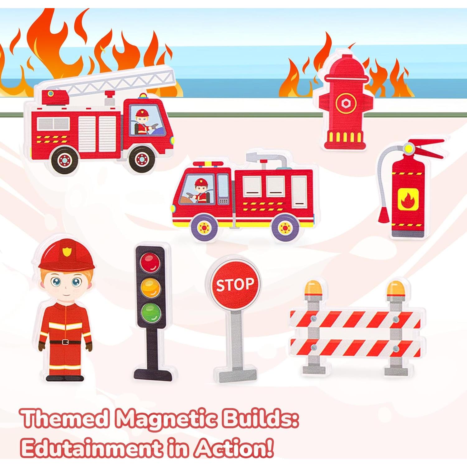 Set de Azulejos Magnéticos de Rescate de Incendios NENYORD 48PCS