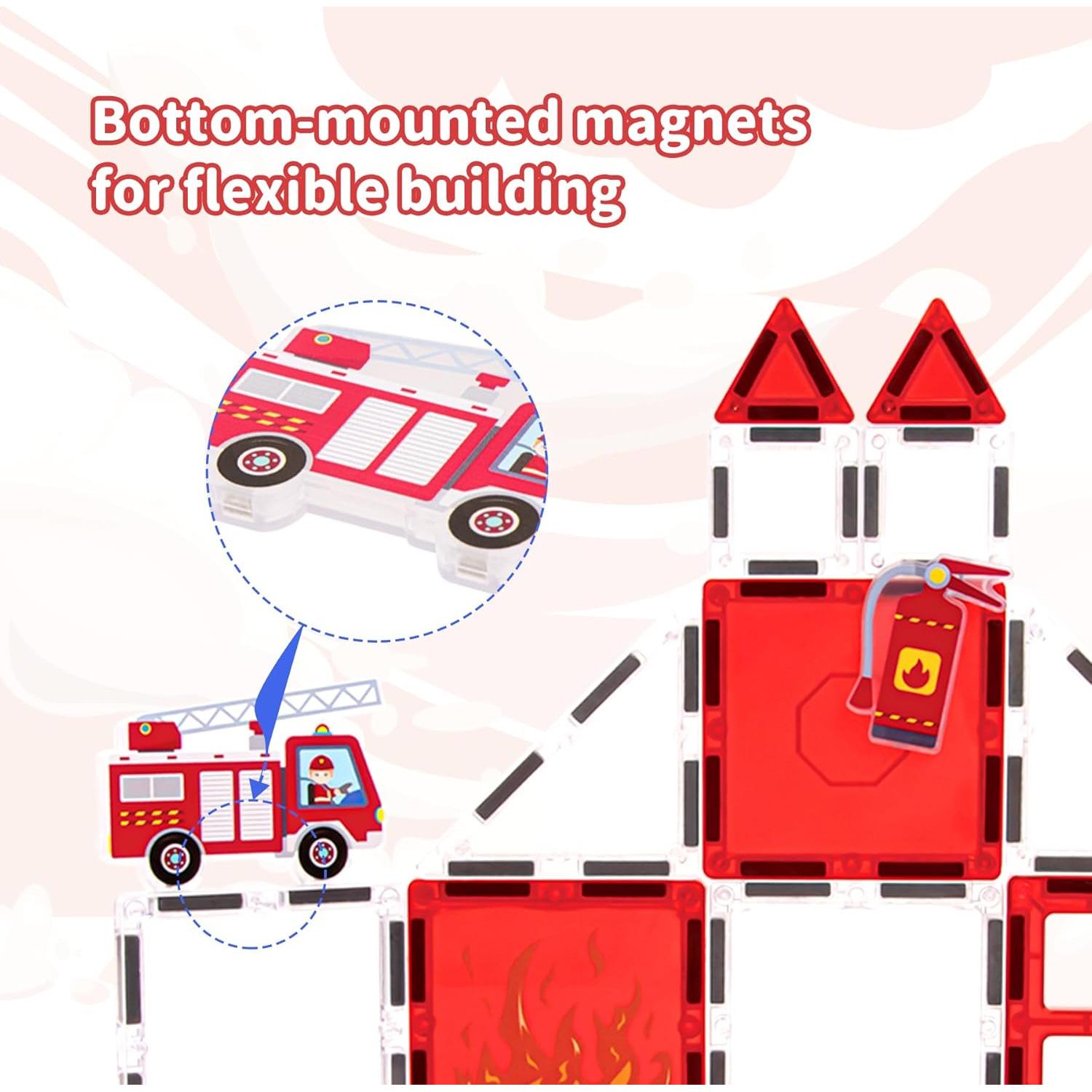 Set de Azulejos Magnéticos de Rescate de Incendios NENYORD 48PCS