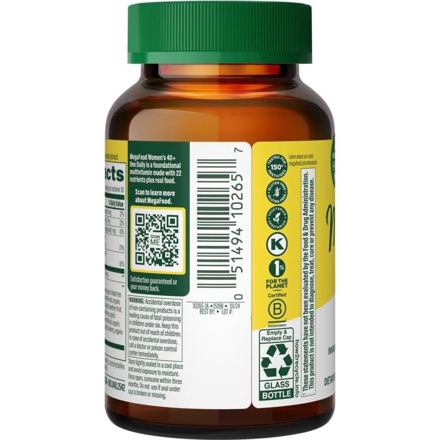 MegaFood Multivitamina Diaria Mujeres 40+ 30 Tabletas