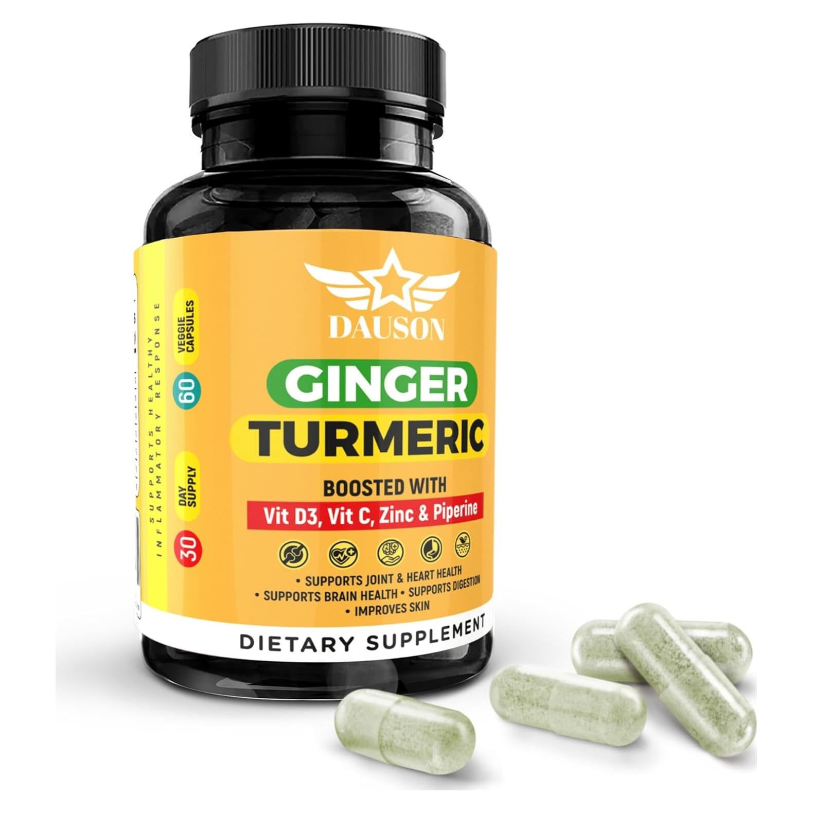 Suplemento de Jengibre y Cúrcuma DAUSON 60 Cápsulas