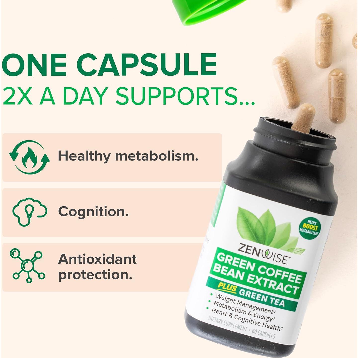 Extracto de Té Verde Zenwise Health 60 Cápsulas Veganas